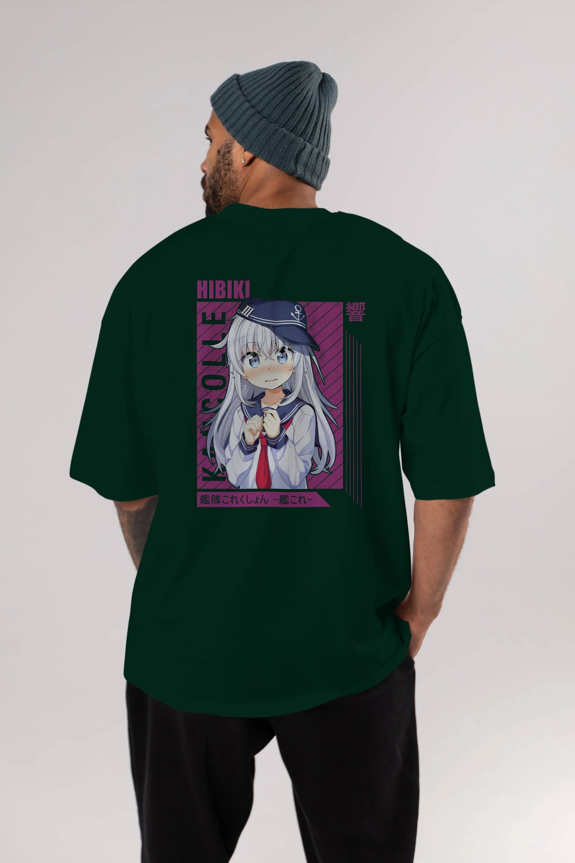 Hibiki 4 Anime Arka Baskılı Oversize t-shirt Erkek Kadın Unisex