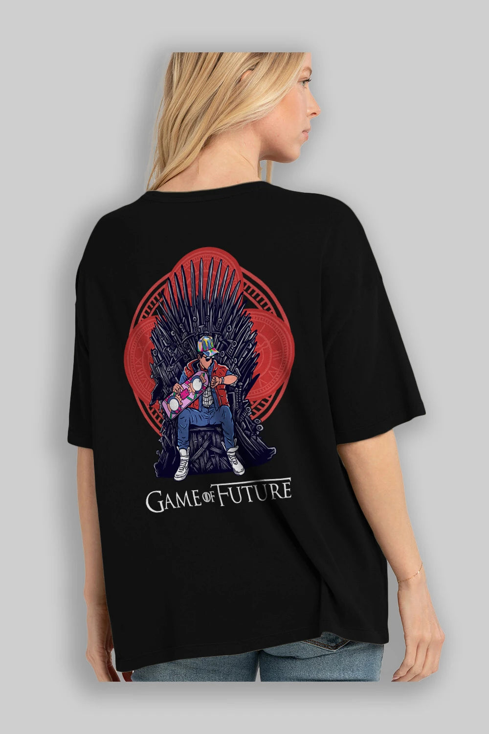 Game Of Future Arka Baskılı Oversize t-shirt Erkek Kadın Unisex %100 Pamuk