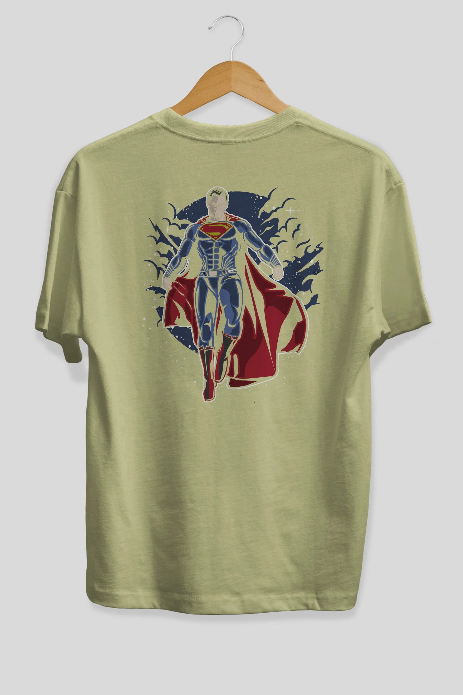 SUPERMAN Arka Baskılı Oversize t-shirt Erkek Kadın Unisex %100 Pamuk