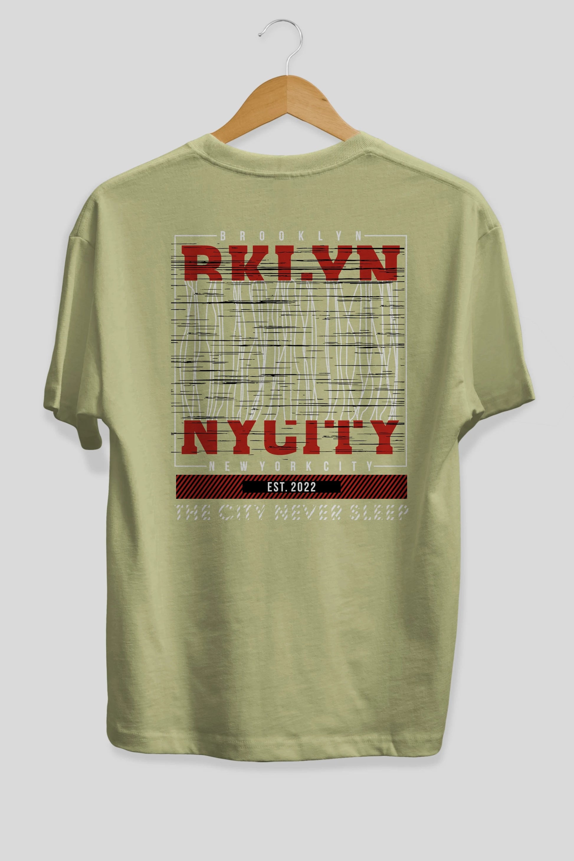 Brooklyn New York City Arka Baskılı Oversize t-shirt Erkek Kadın Unisex