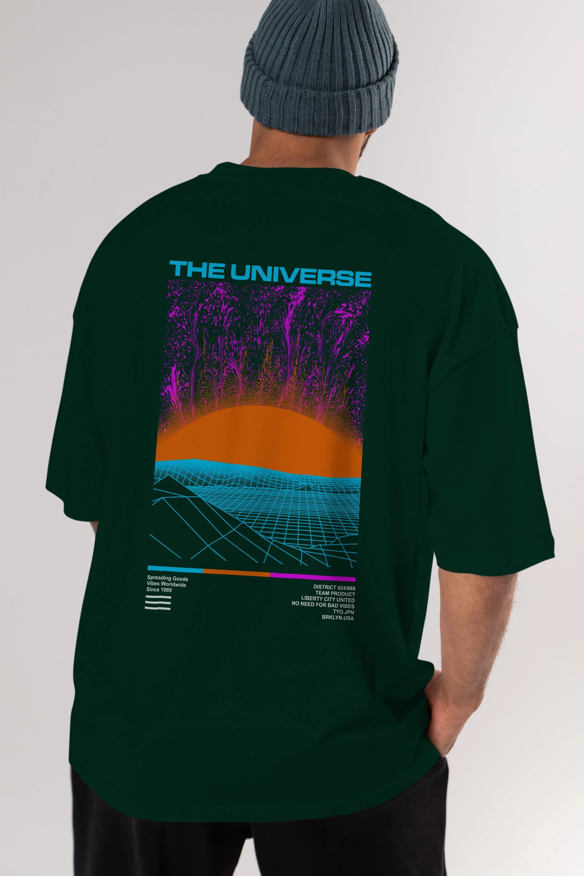 The Universe Arka Baskılı Oversize t-shirt Erkek Kadın Unisex