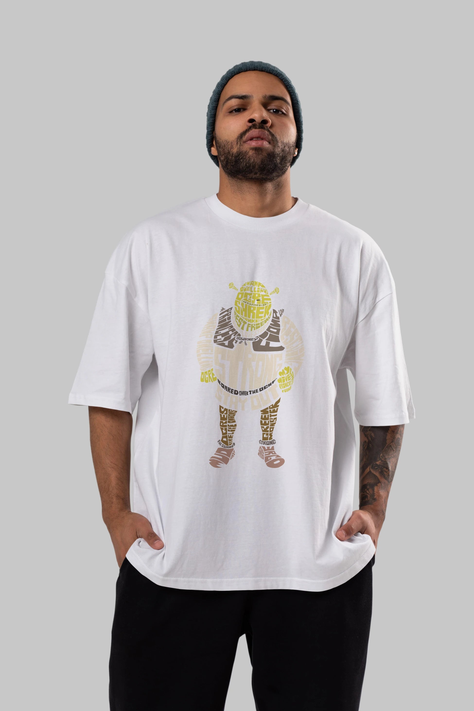 Shrek Ön Baskılı Oversize t-shirt %100 pamuk Erkek Kadın Unisex