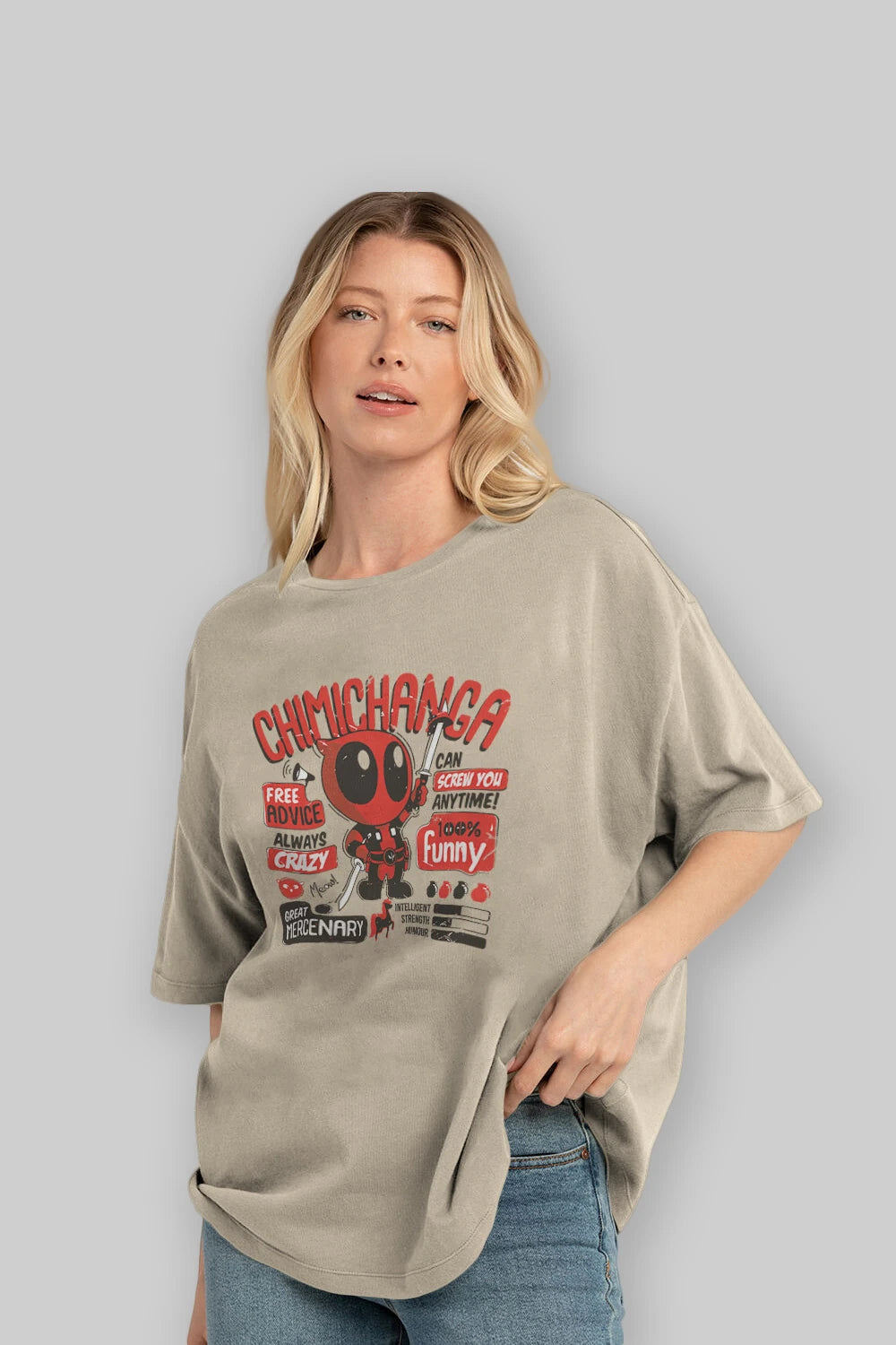 Deadpool (9) Ön Baskılı Oversize t-shirt Erkek Kadın Unisex %100 Pamuk Bisiklet Yaka tişort