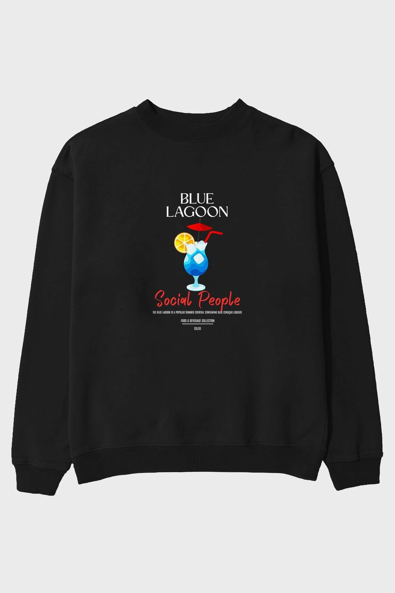 Blue Lagoon ön Baskılı Oversize Sweatshirt Erkek Kadın Unisex