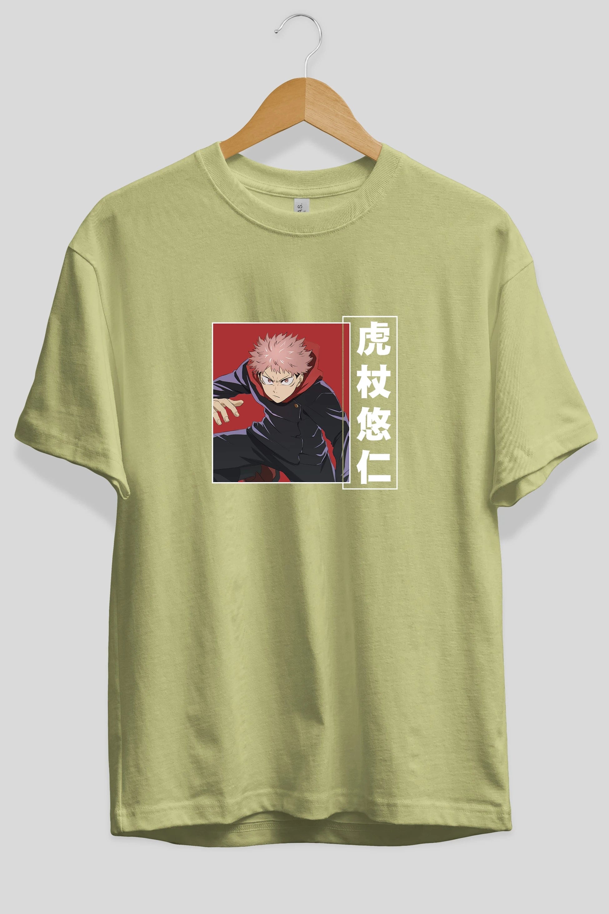 Yuuji Itadori 2 Anime Ön Baskılı Oversize t-shirt %100 pamuk Erkek Kadın Unisex