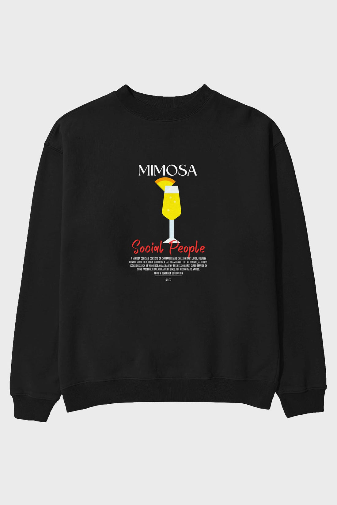 Mimosa ön Baskılı Oversize Sweatshirt Erkek Kadın Unisex