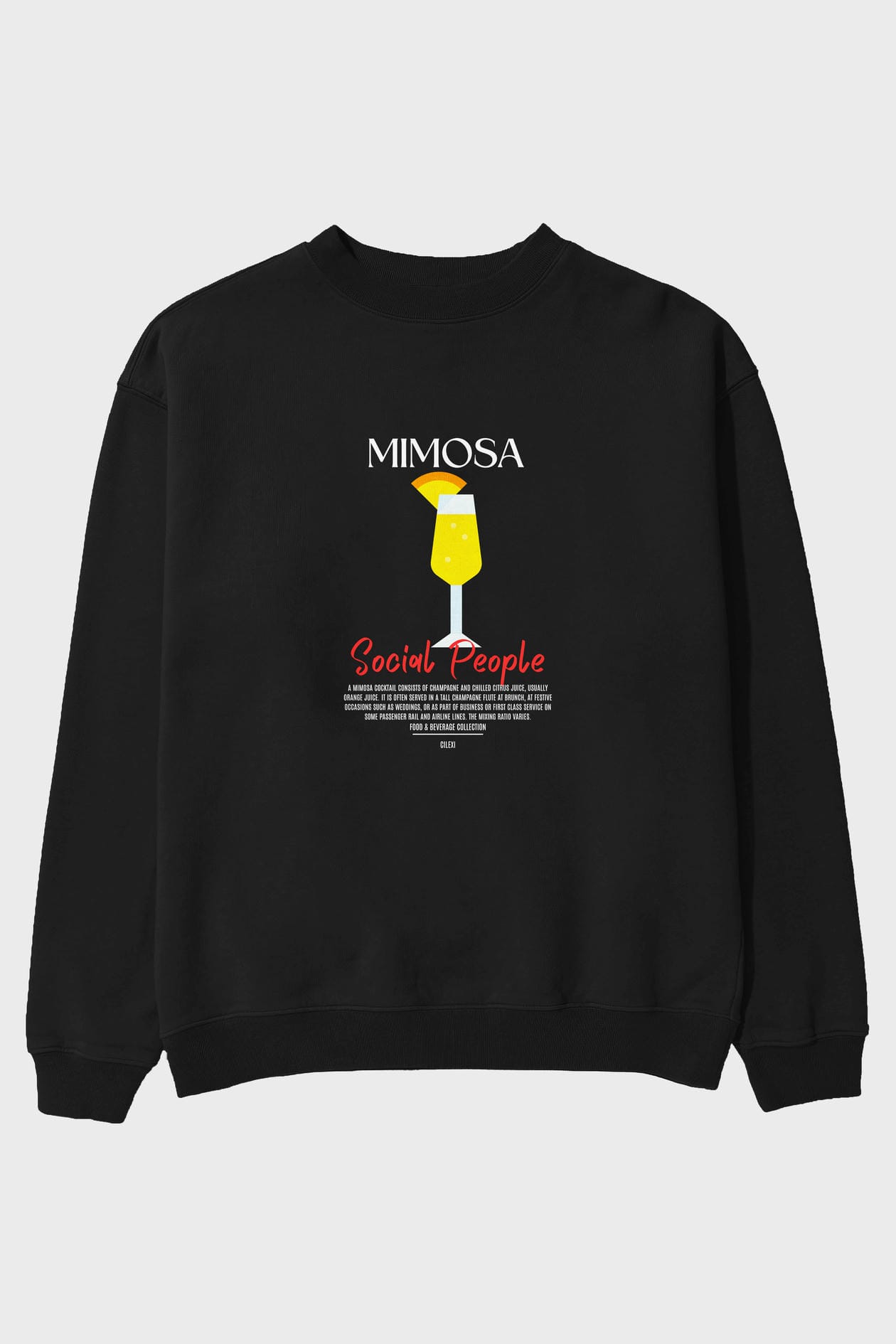 Mimosa ön Baskılı Oversize Sweatshirt Erkek Kadın Unisex