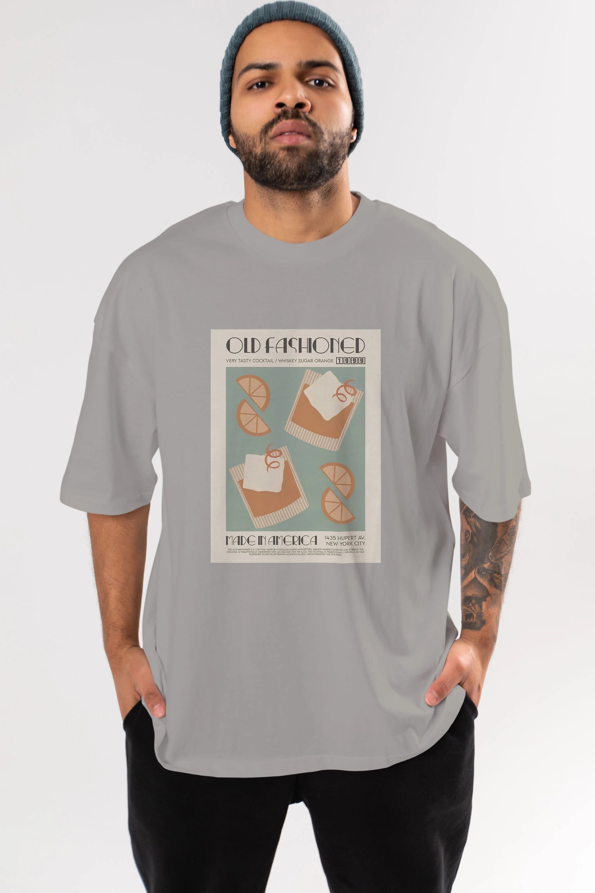 Old Fashioned 2 Ön Baskılı Oversize t-shirt Erkek Kadın Unisex %100 Pamuk Bisiklet Yaka tişort