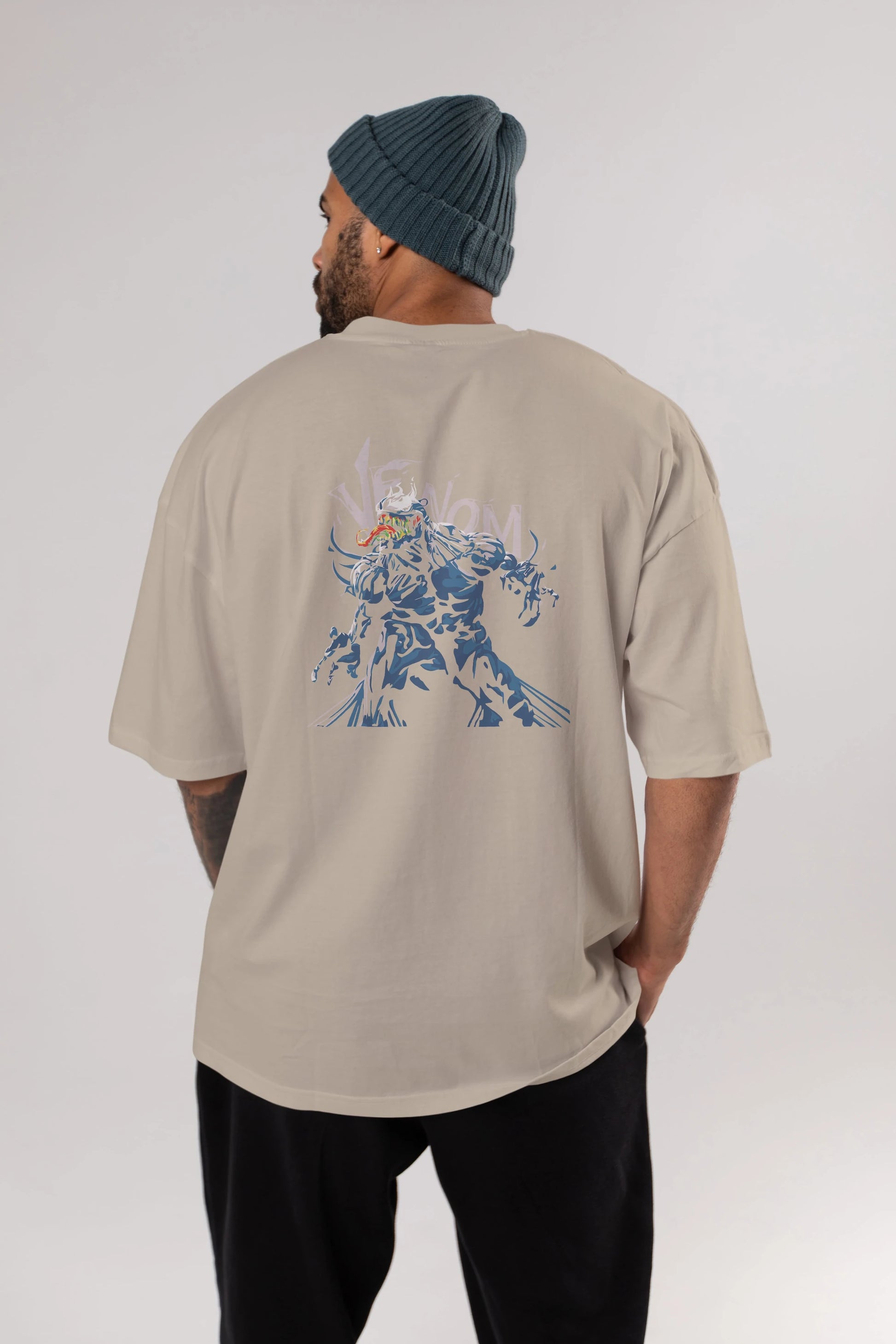Venom (8) Arka Baskılı Oversize t-shirt Erkek Kadın Unisex %100 Pamuk Bisiklet Yaka tişort