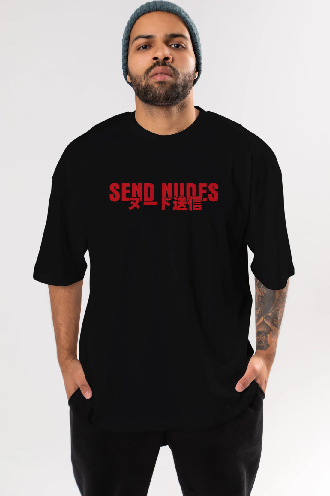 Send Nudes Ön Baskılı Oversize t-shirt %100 pamuk Erkek Kadın Unisex
