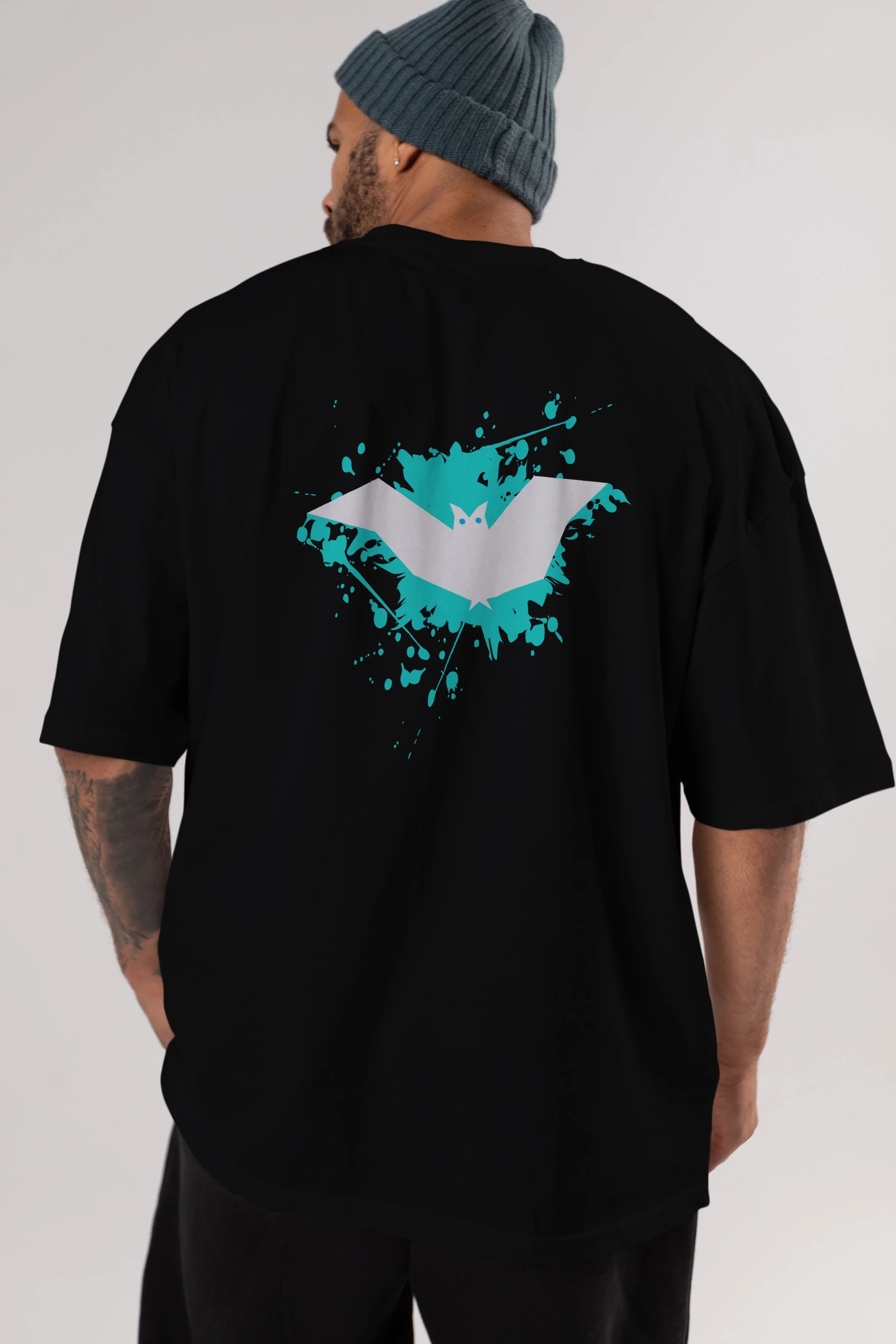 Halloween Arka Baskılı Oversize t-shirt Erkek Kadın Unisex