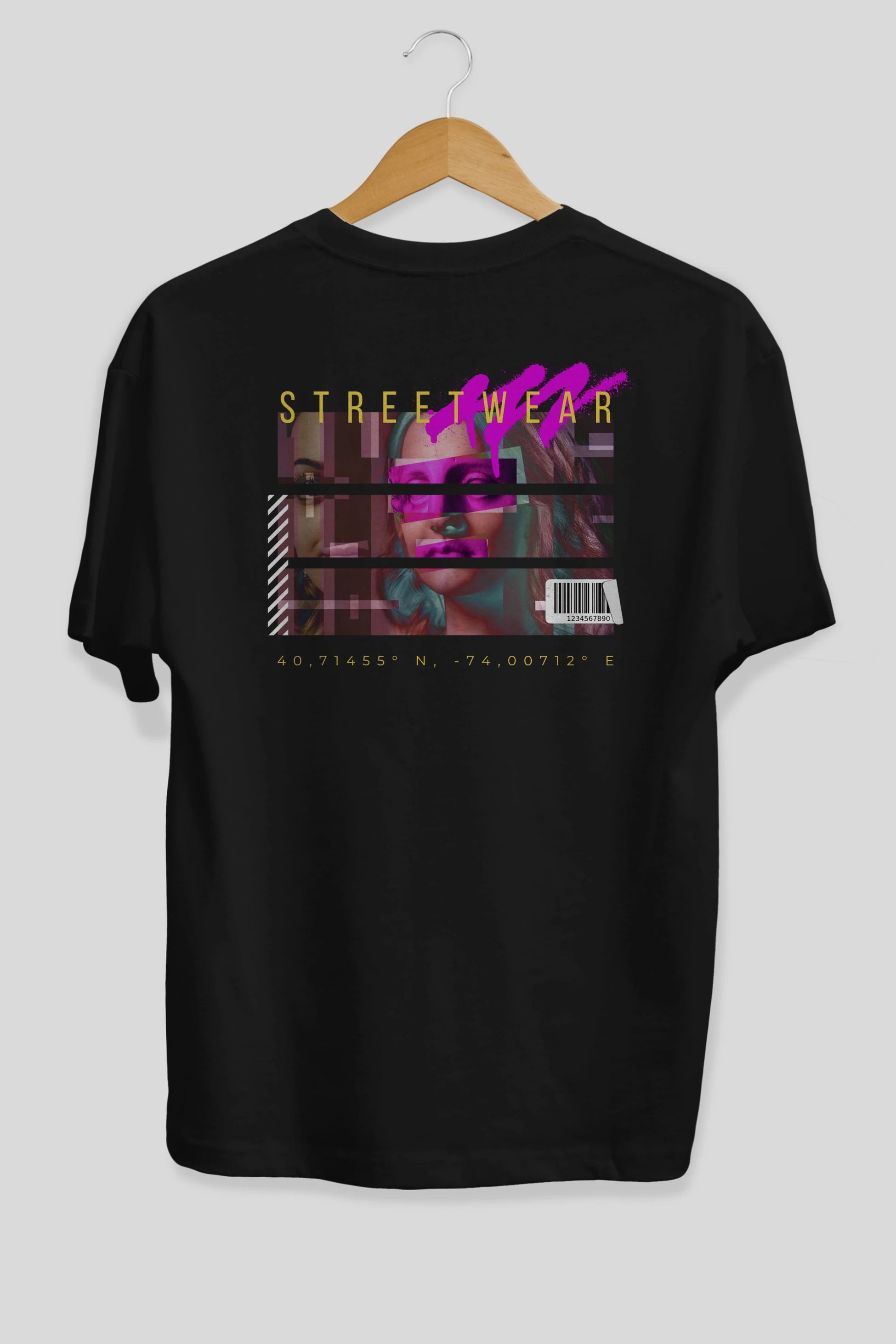 Futuristic Streetwear 2 Arka Baskılı Oversize t-shirt Erkek Kadın Unisex