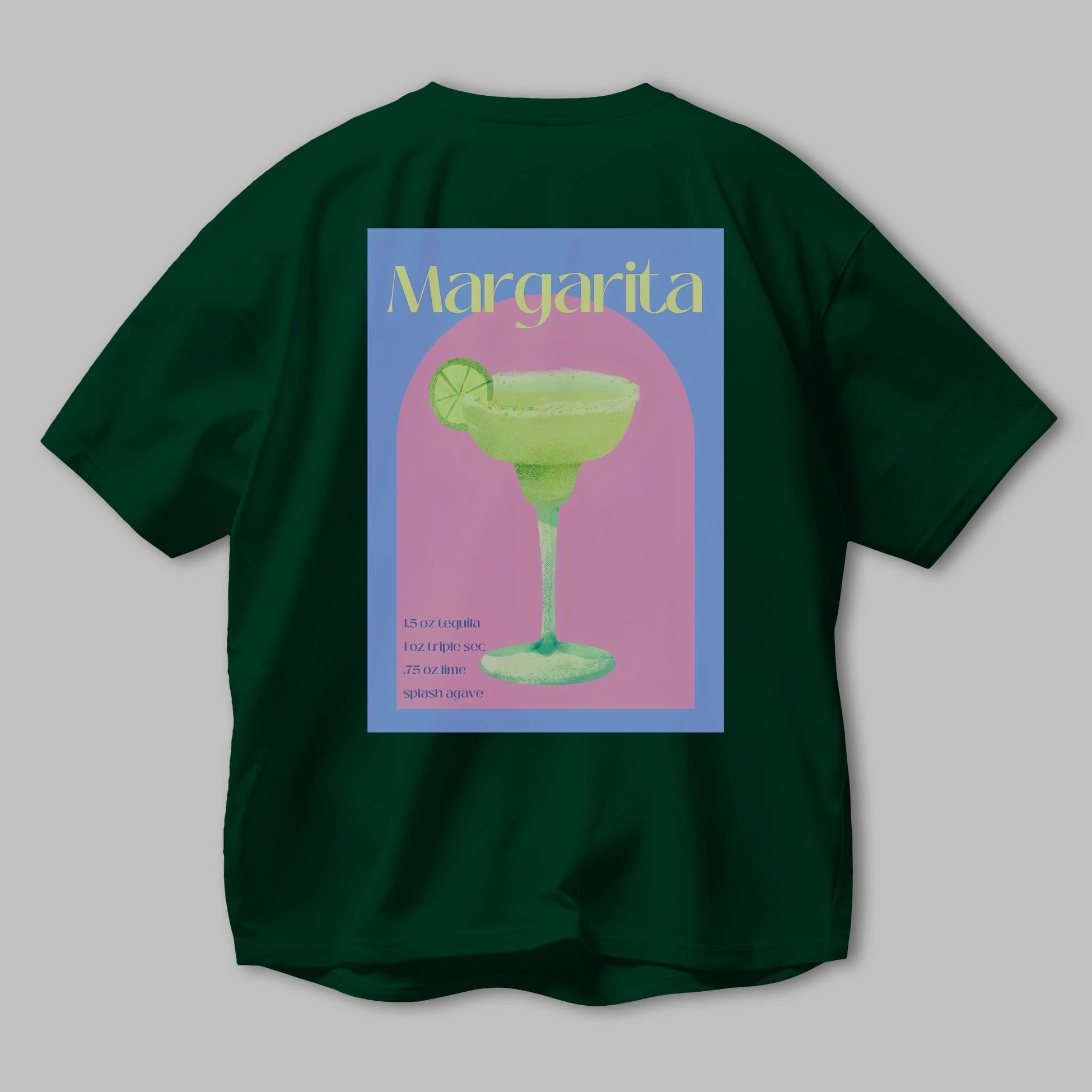 Margarita 6 Arka Baskılı Oversize t-shirt Erkek Kadın Unisex %100 Pamuk Bisiklet Yaka tişort