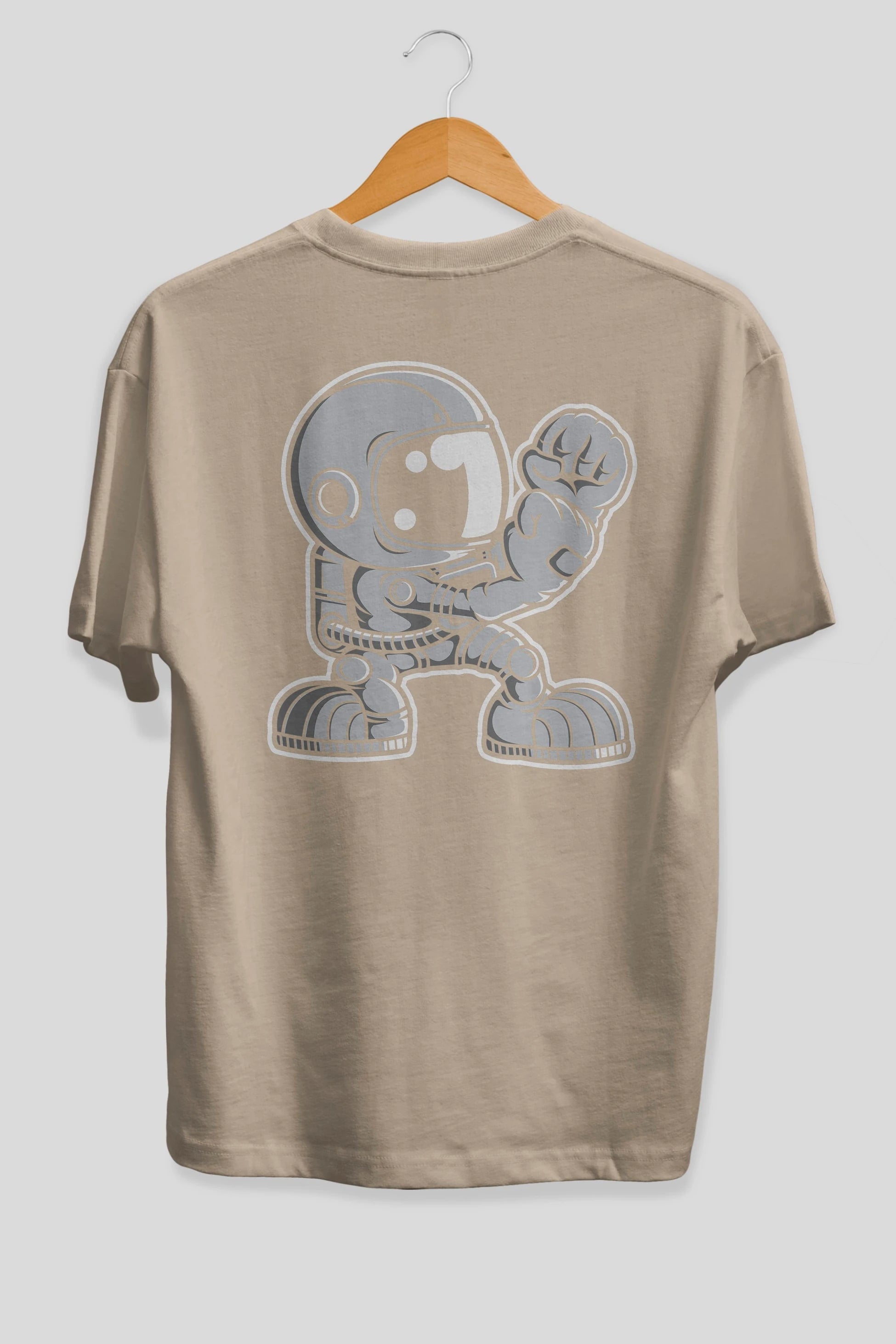Astronaut Fighting Irish Arka Baskılı Oversize t-shirt Erkek Kadın Unisex