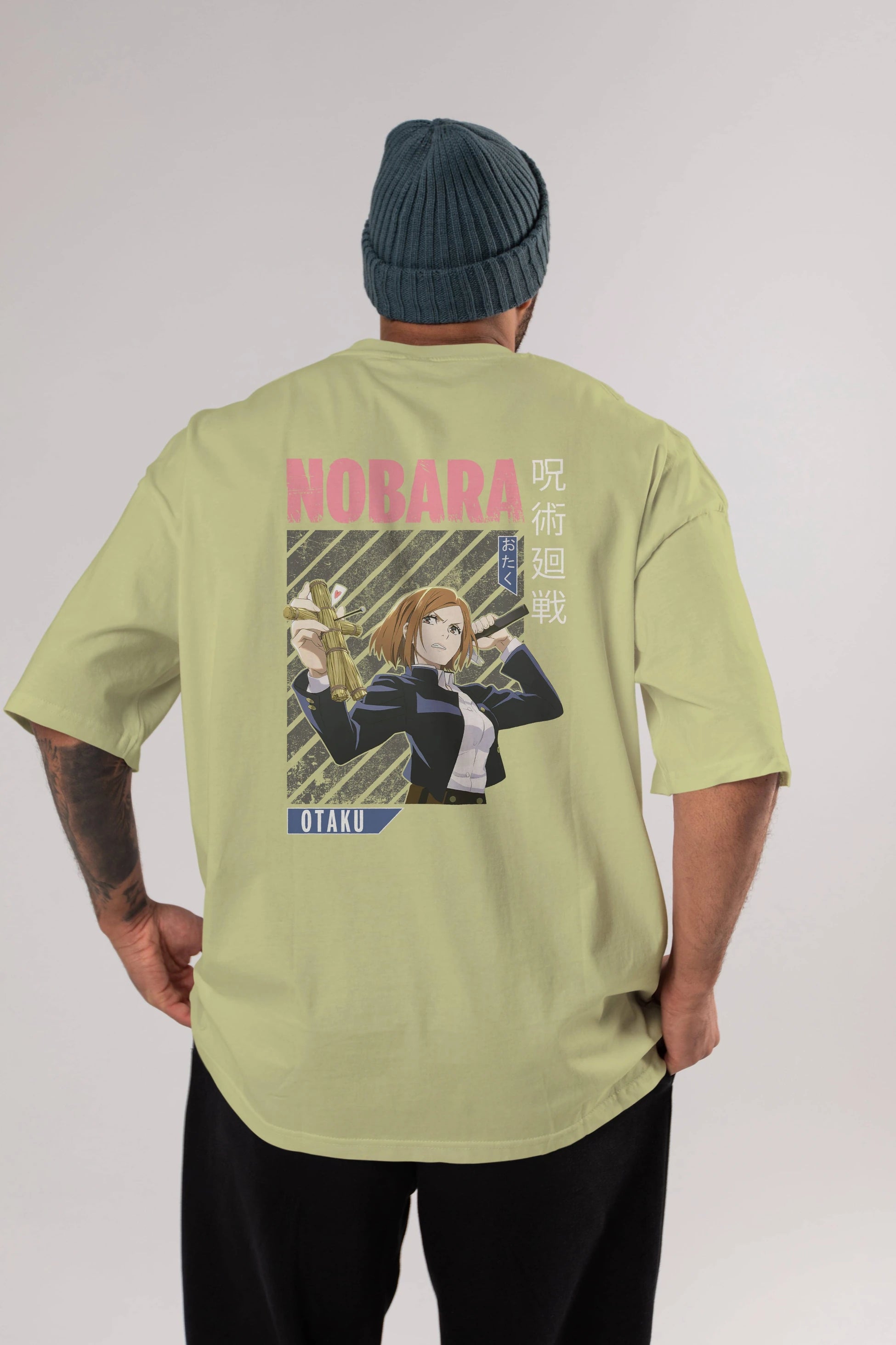 Nobara Kugisaki 6 Anime Arka Baskılı Oversize t-shirt Erkek Kadın Unisex