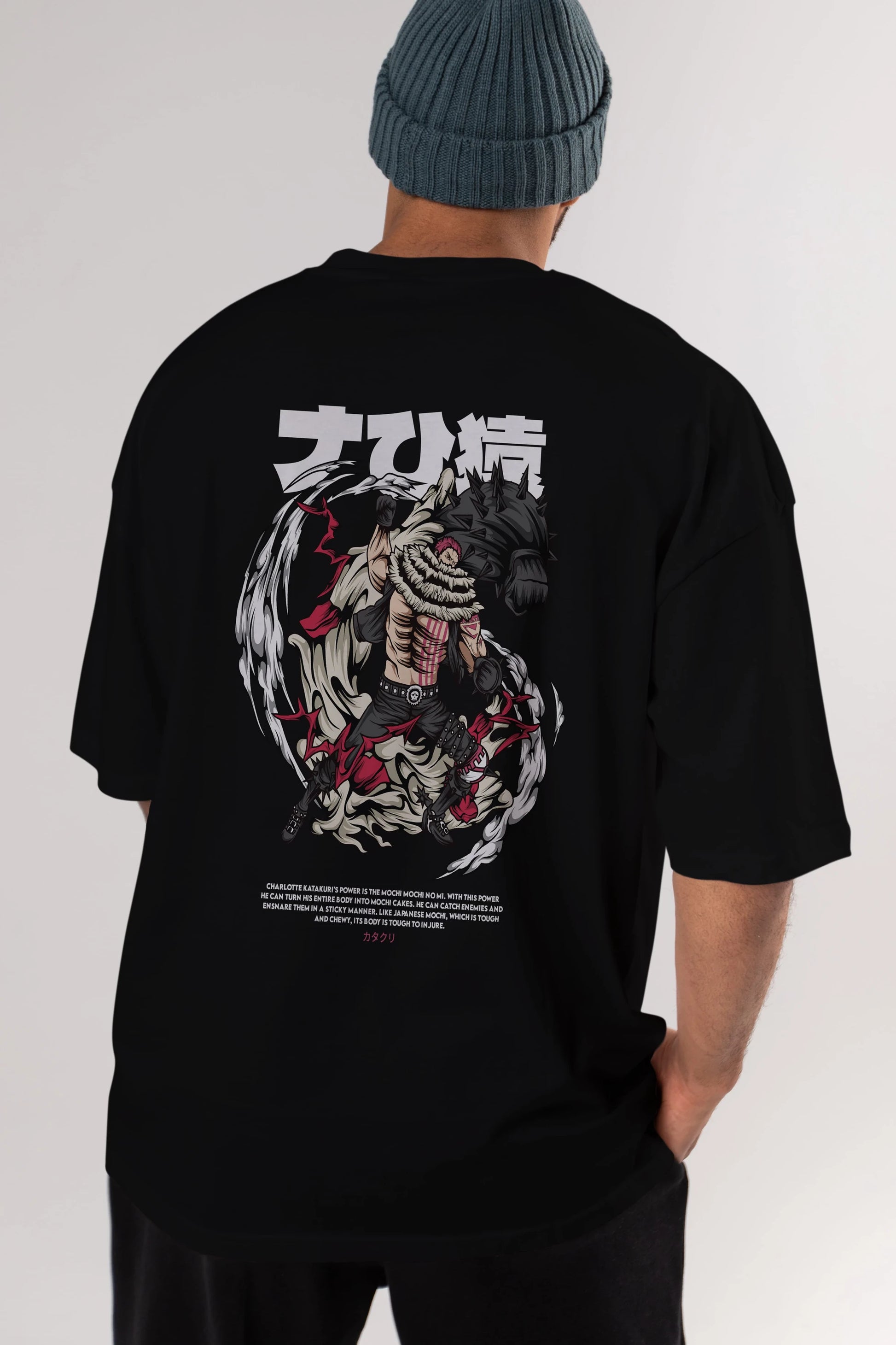Katakuri Anime Arka Baskılı Oversize t-shirt Erkek Kadın Unisex