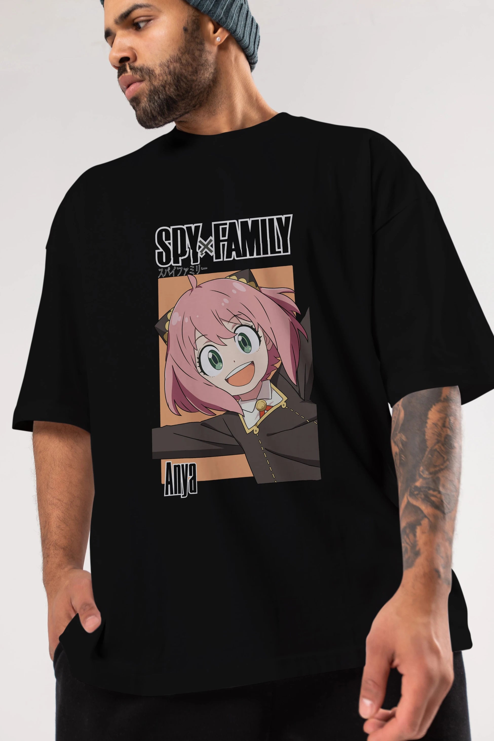 SPY X FAMILY Anya Anime Ön Baskılı Oversize t-shirt %100 pamuk Erkek Kadın Unisex