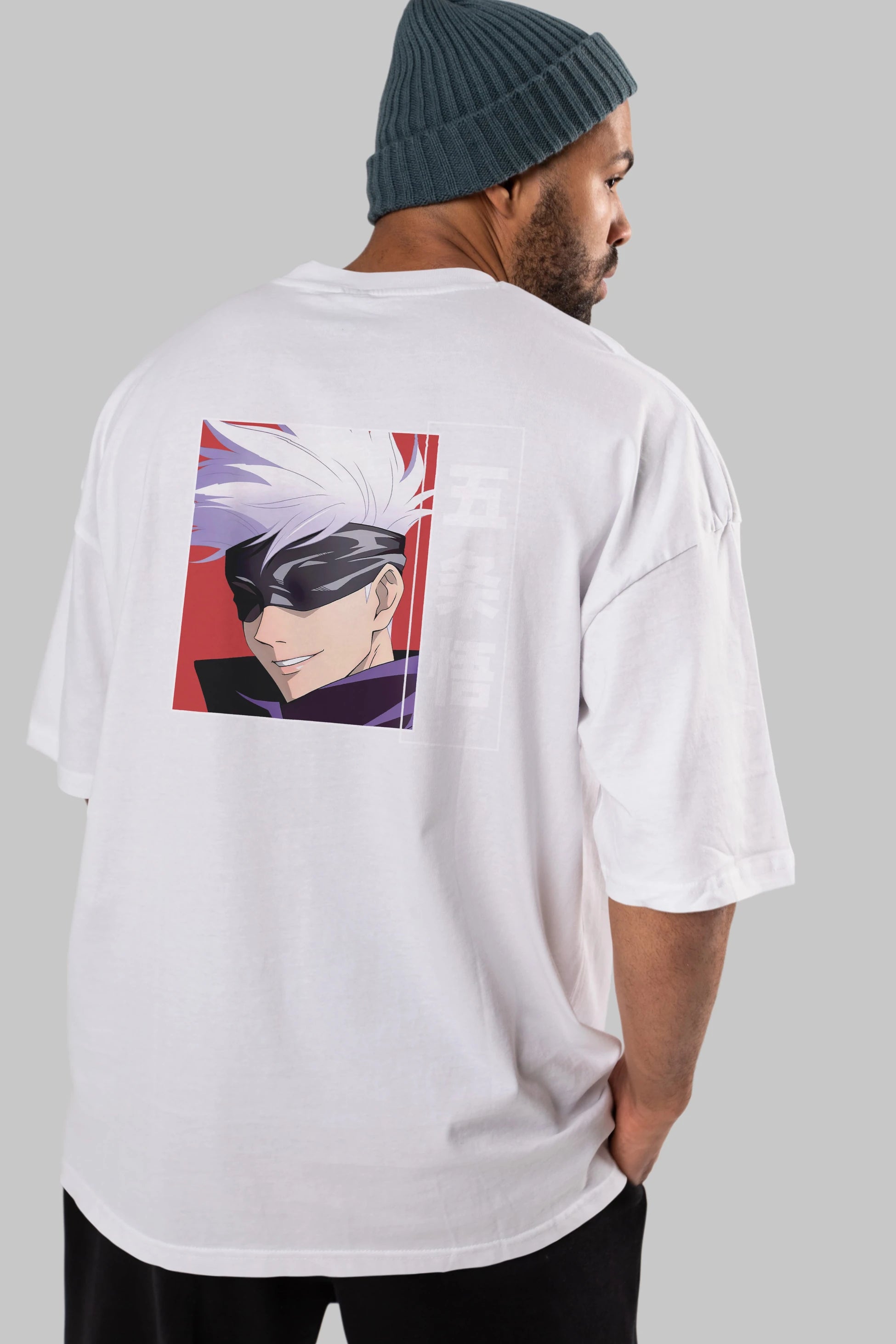 SATORU GOJO Anime Arka Baskılı Oversize t-shirt Erkek Kadın Unisex