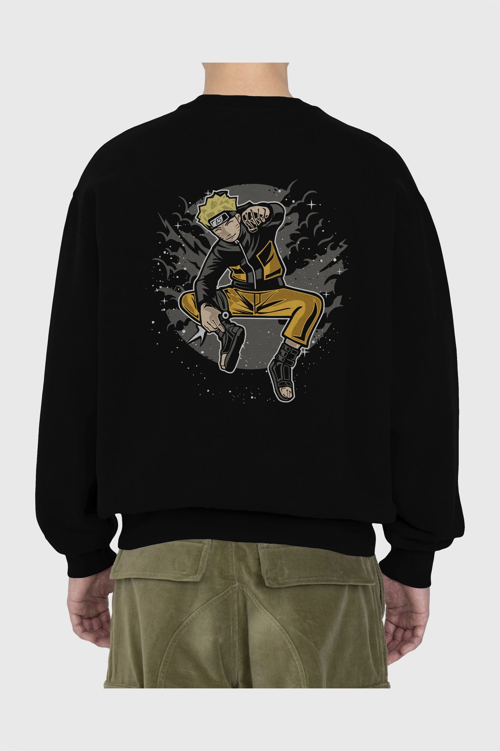 NARUTO Arka Baskılı Oversize Sweatshirt Erkek Kadın Unisex