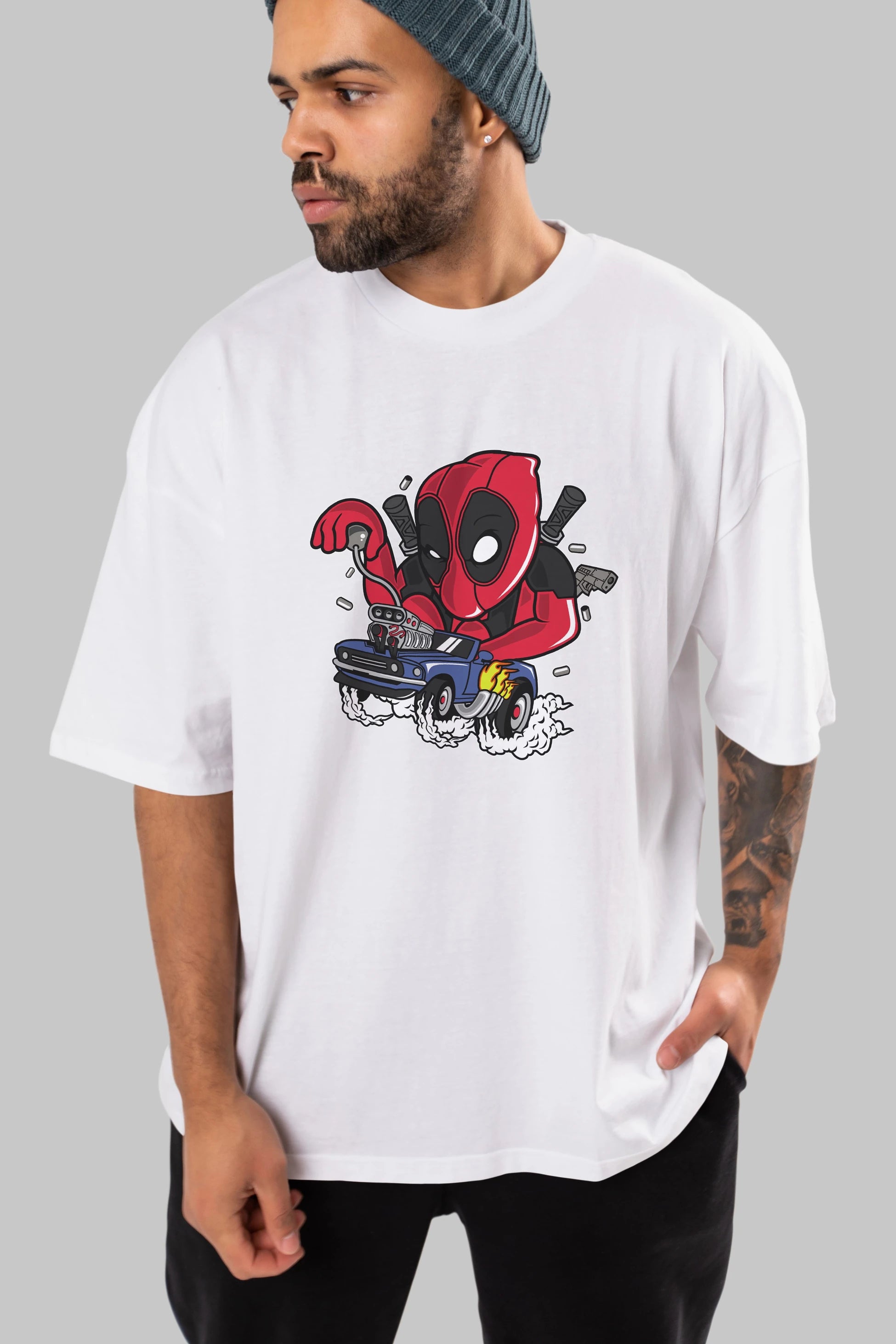 Deadpool (21) Ön Baskılı Oversize t-shirt Erkek Kadın Unisex %100 Pamuk Bisiklet Yaka tişort