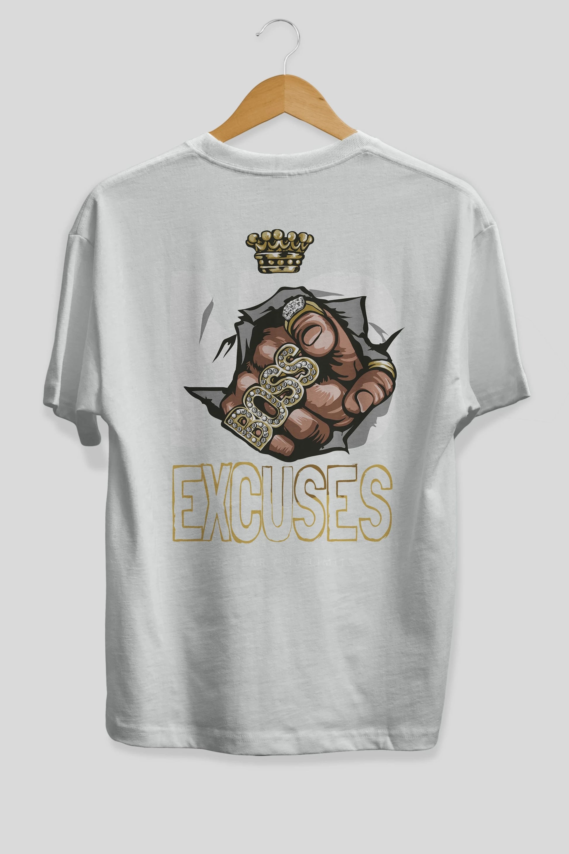 No Excuses Arka Baskılı Oversize t-shirt Erkek Kadın Unisex