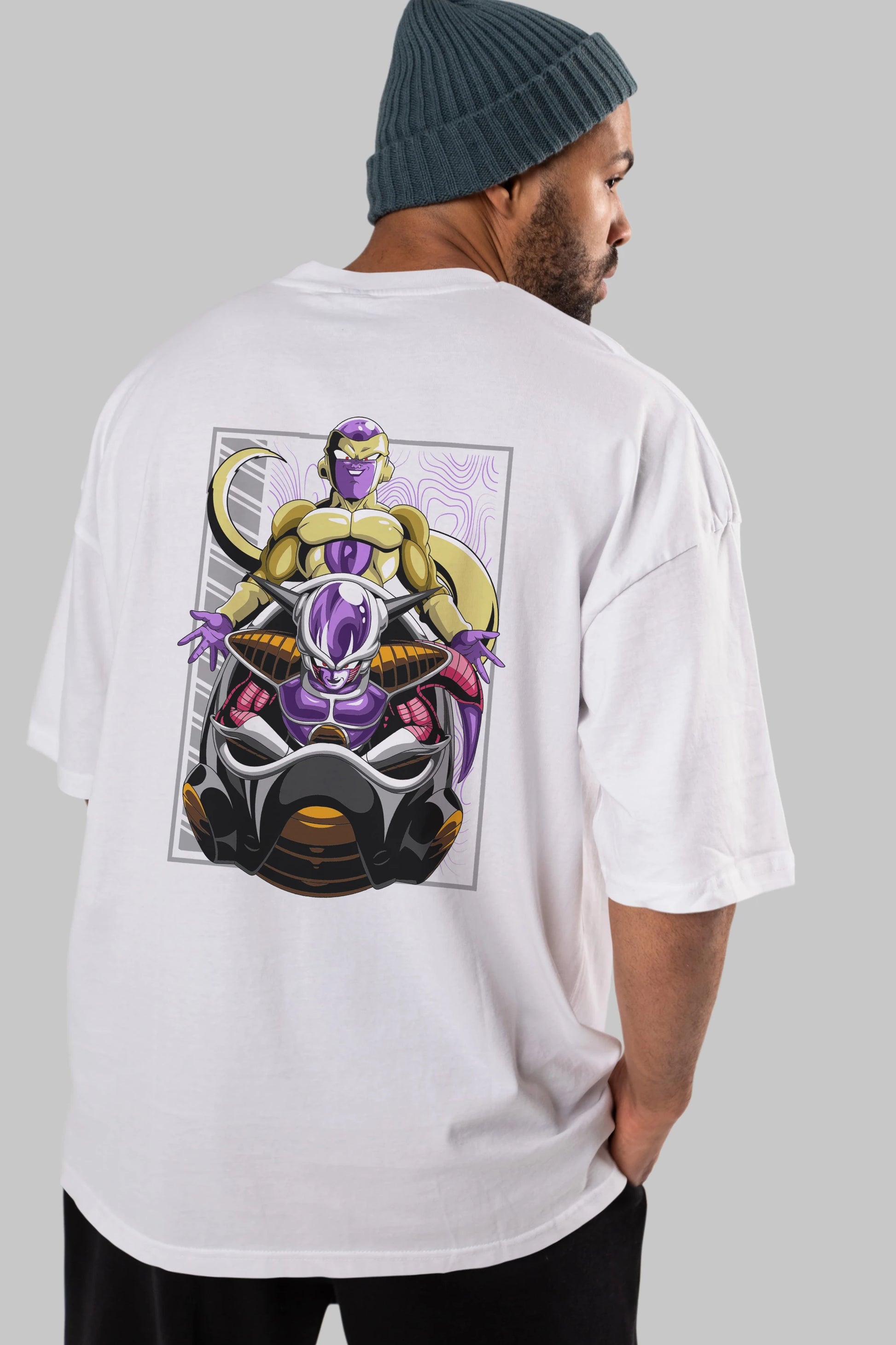 DragonBall Freezer Anime Arka Baskılı Oversize t-shirt Erkek Kadın Unisex