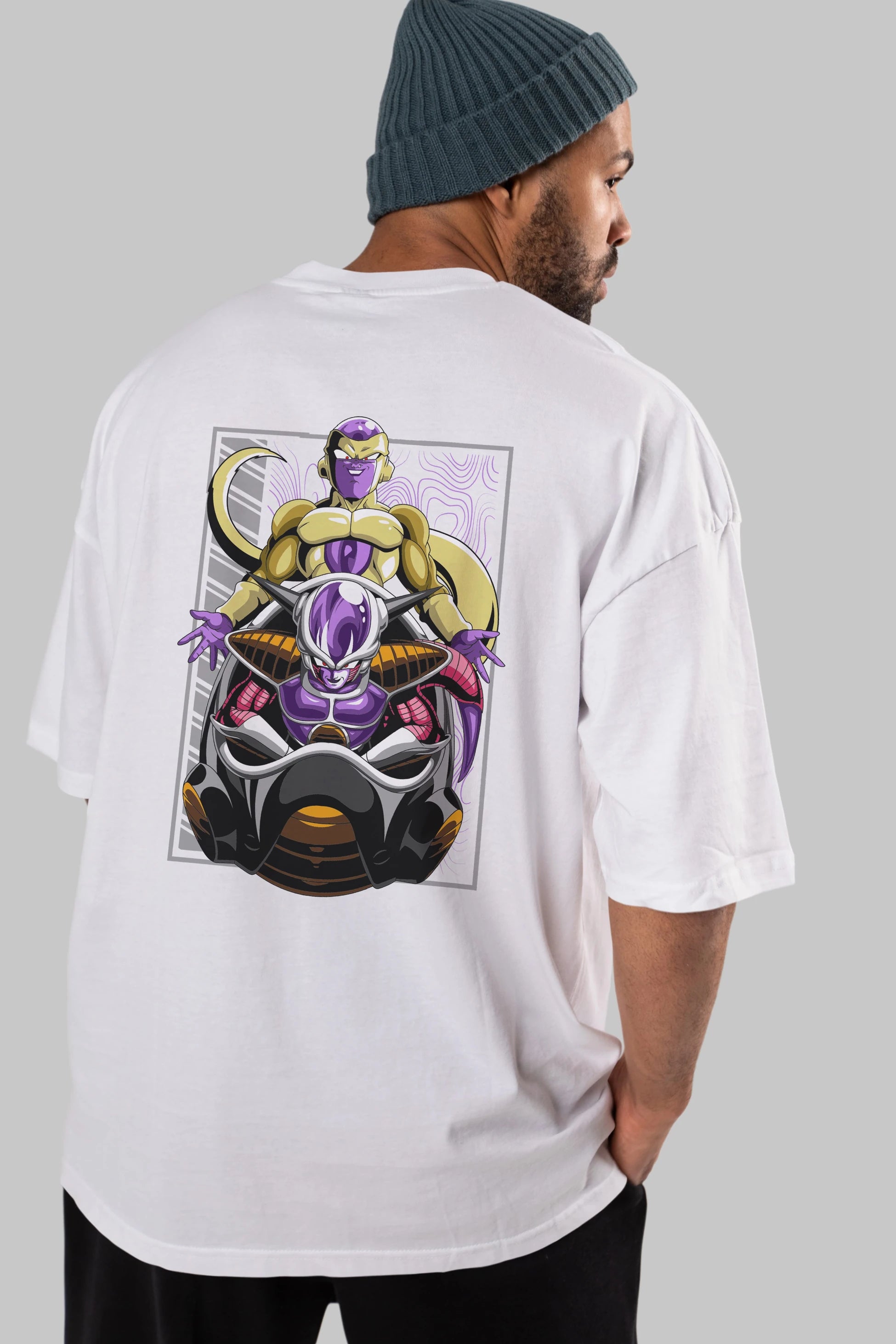 DragonBall Freezer Anime Arka Baskılı Oversize t-shirt Erkek Kadın Unisex