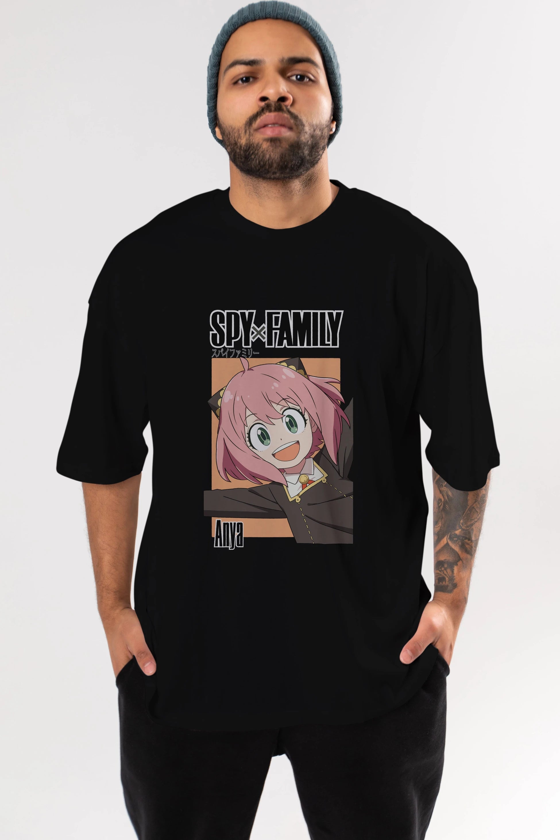 SPY X FAMILY Anya Anime Ön Baskılı Oversize t-shirt %100 pamuk Erkek Kadın Unisex