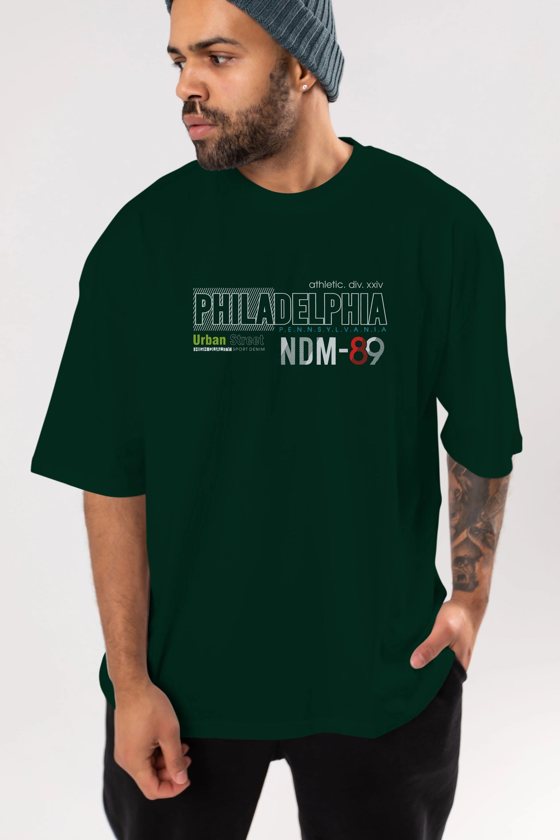 Philadelphia 89 Ön Baskılı Oversize t-shirt Erkek Kadın Unisex