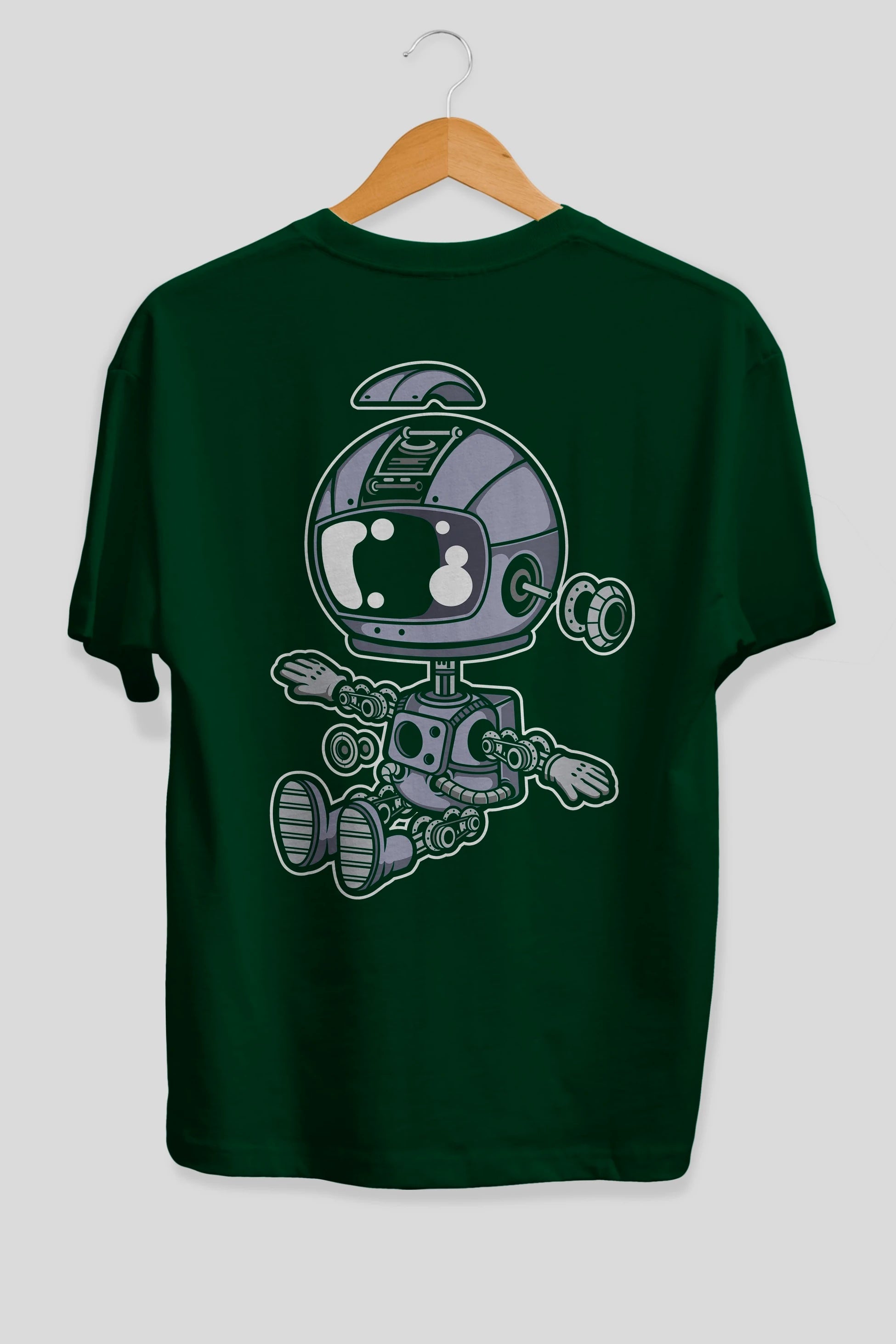 Astronaut Robot Arka Baskılı Oversize t-shirt Erkek Kadın Unisex