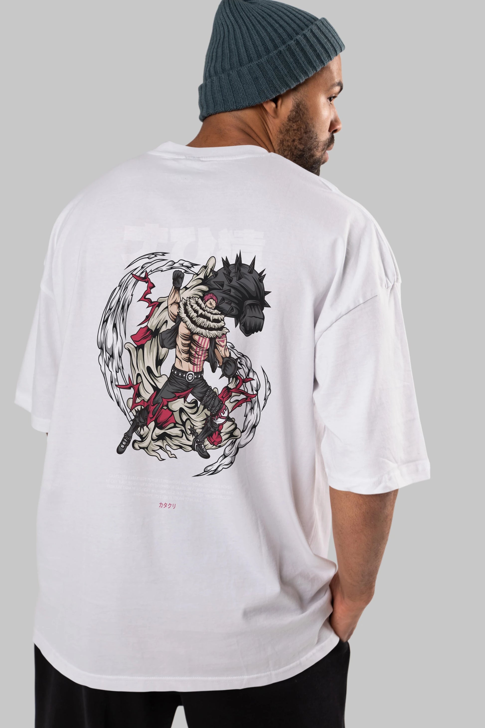 Katakuri Anime Arka Baskılı Oversize t-shirt Erkek Kadın Unisex