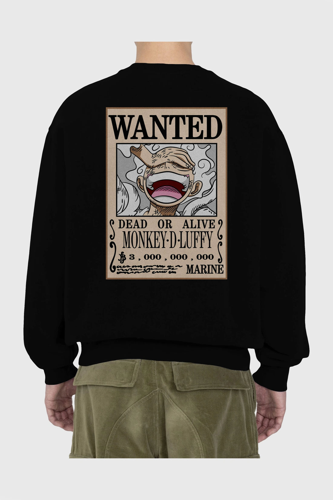 CARTEL LUFFY GEAR 5 Anime Arka Baskılı Oversize Sweatshirt Erkek Kadın Unisex