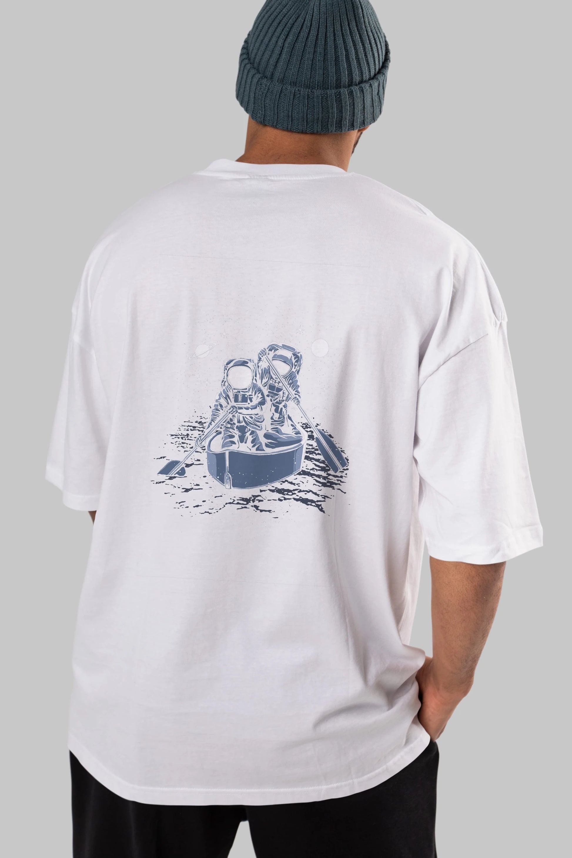 Across The Galaxy Arka Baskılı Oversize t-shirt Erkek Kadın Unisex %100 Pamuk
