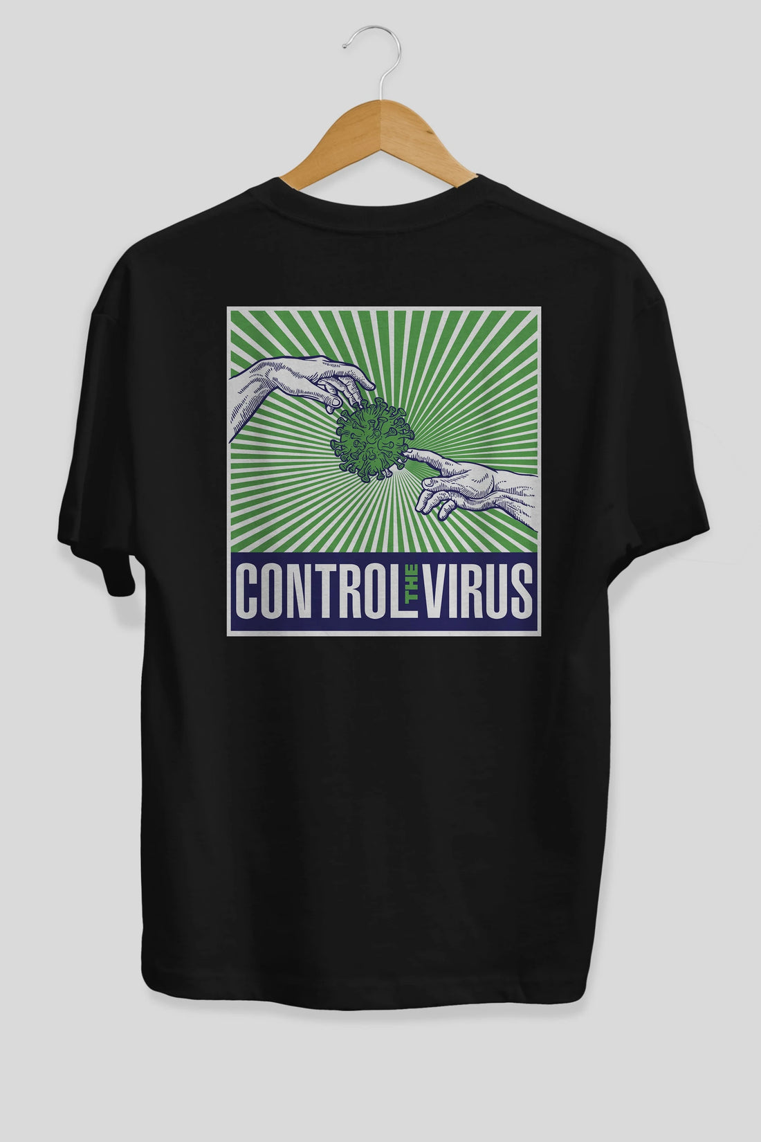 Control The Virus Arka Baskılı Oversize t-shirt Erkek Kadın Unisex