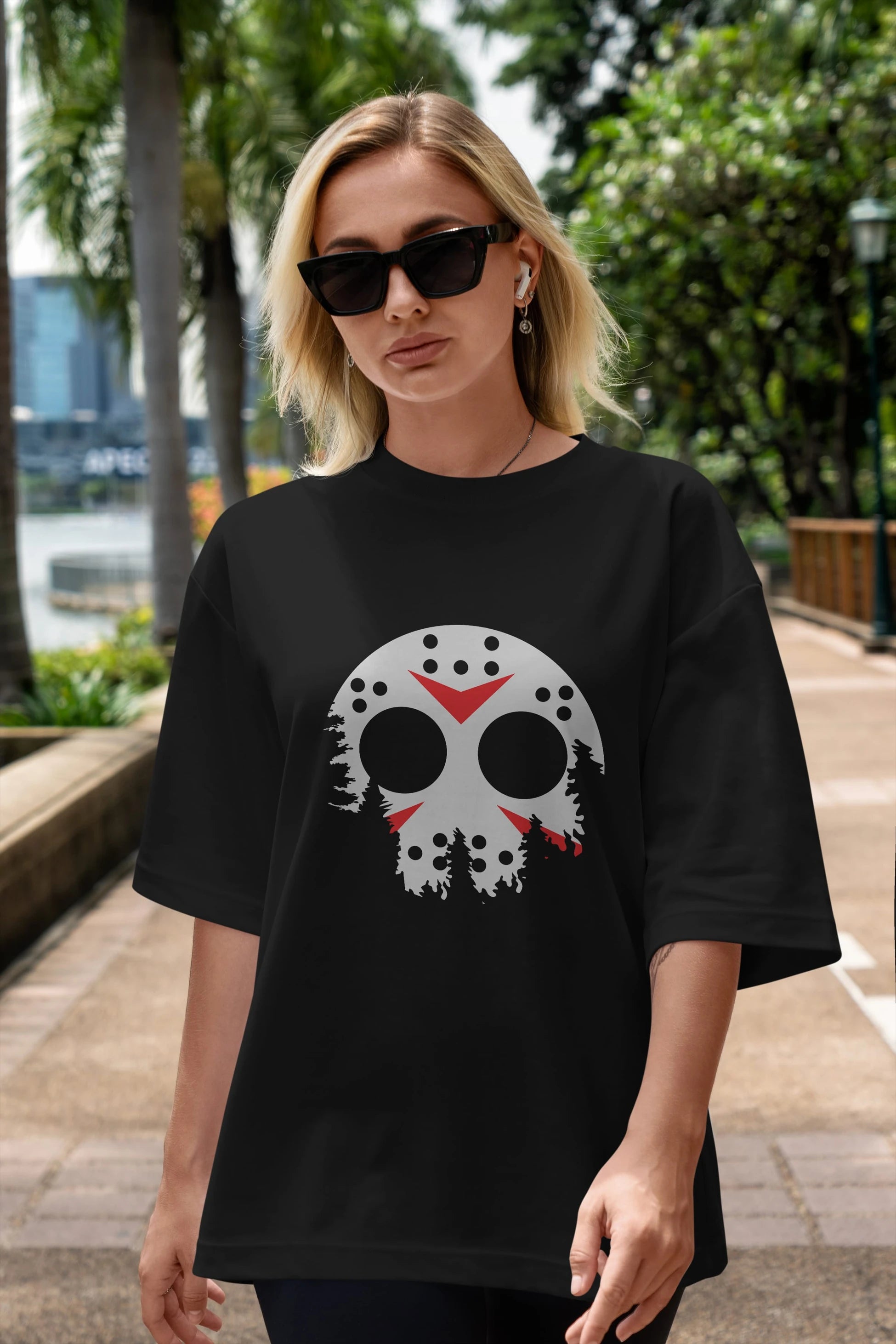 Jason Moon Ön Baskılı Oversize t-shirt %100 pamuk Erkek Kadın Unisex