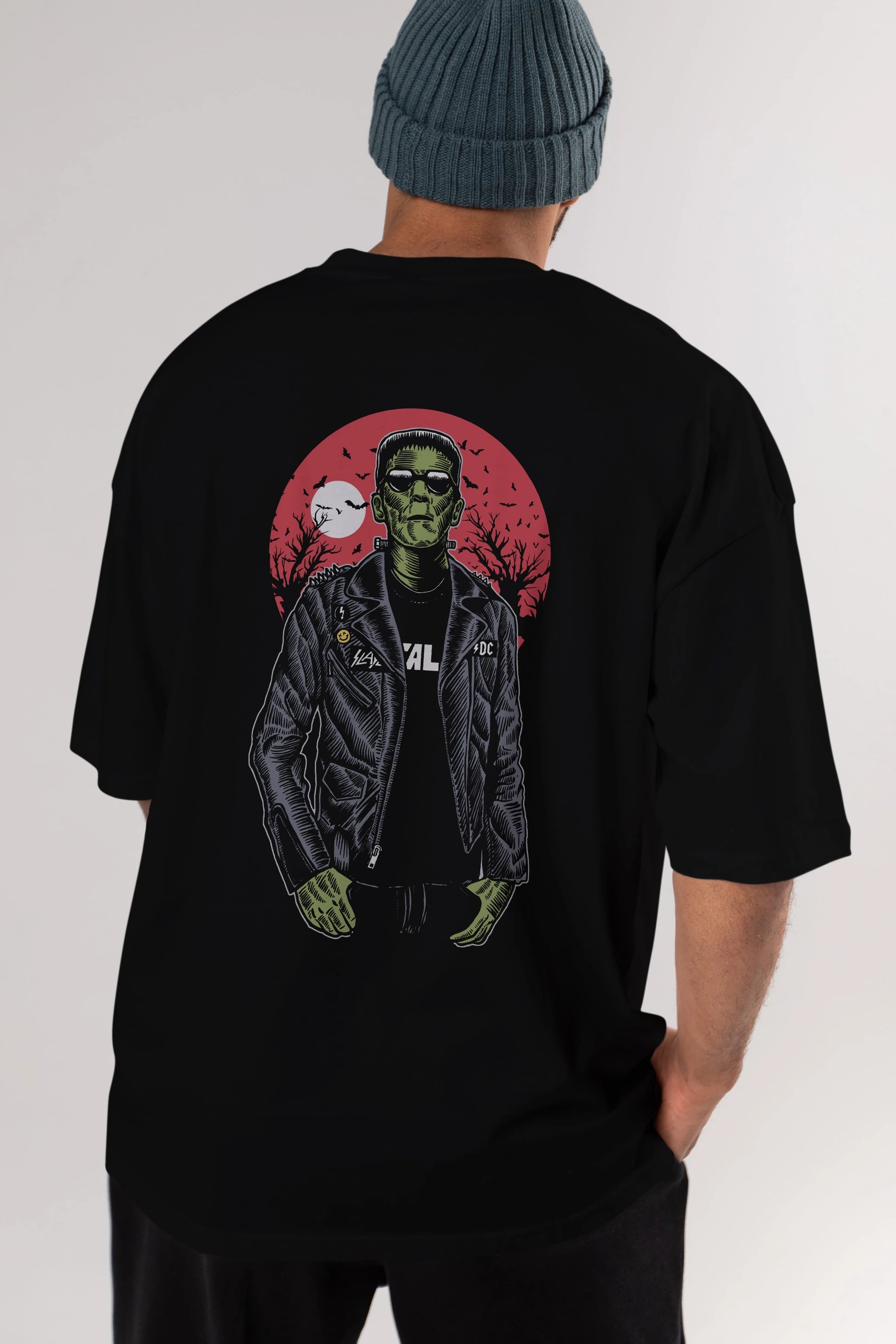 Frank Arka Baskılı Oversize t-shirt Erkek Kadın Unisex %100 Pamuk