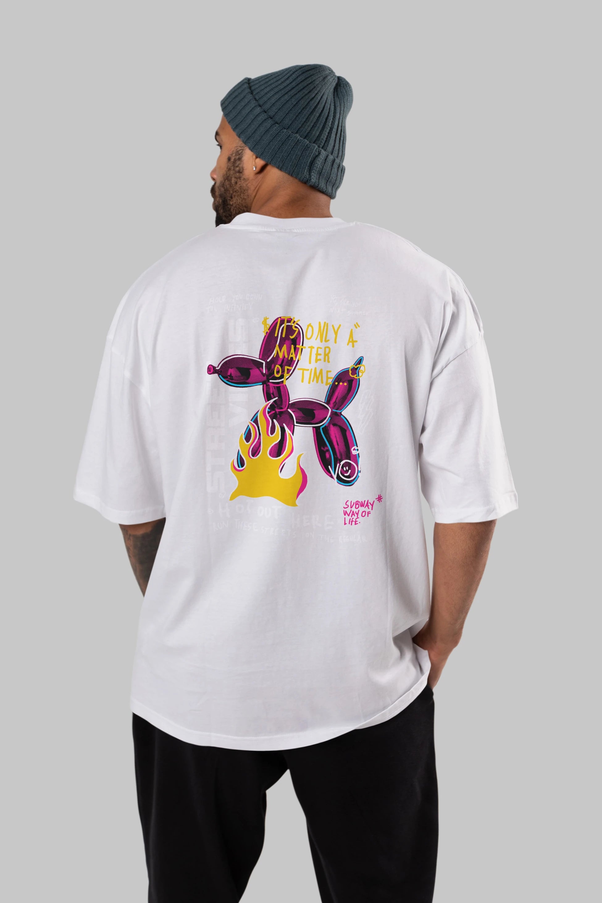 Street Vibes Arka Baskılı Oversize t-shirt Erkek Kadın Unisex