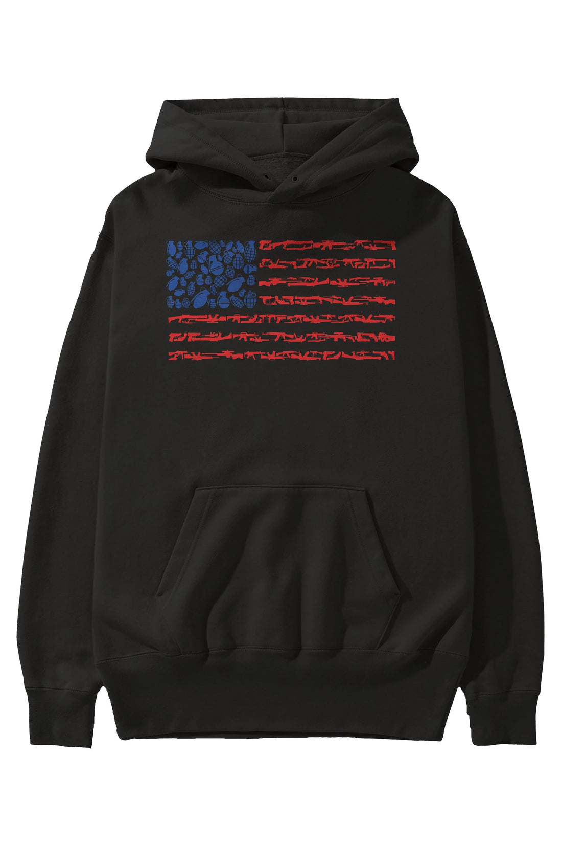 Weapon Flag Ön Baskılı Hoodie Oversize Kapüşonlu Sweatshirt Erkek Kadın Unisex