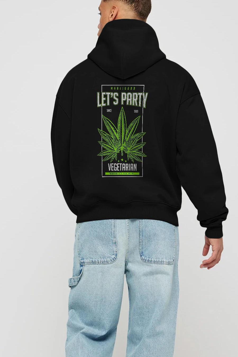 Lets Party Arka Baskılı Hoodie Oversize Kapüşonlu Sweatshirt Erkek Kadın Unisex