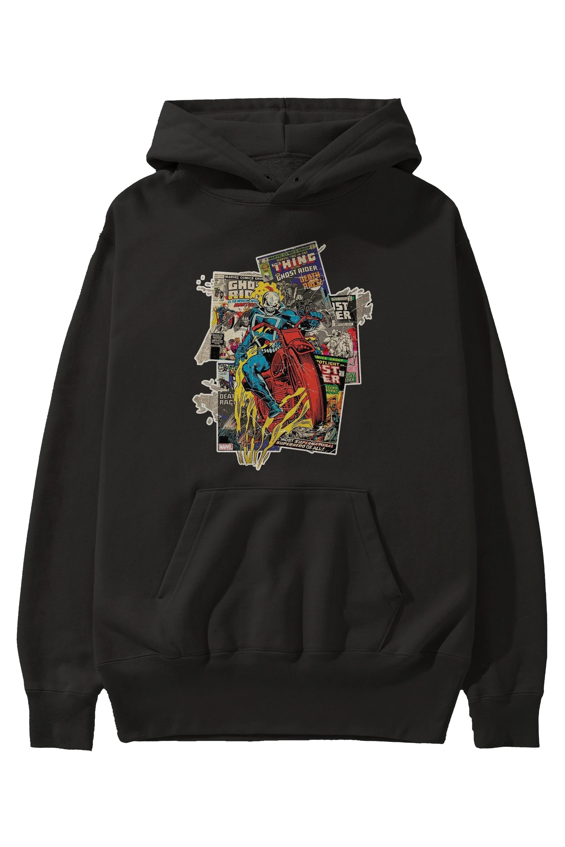 Ghost Rider Ön Baskılı Hoodie Oversize Kapüşonlu Sweatshirt Erkek Kadın Unisex