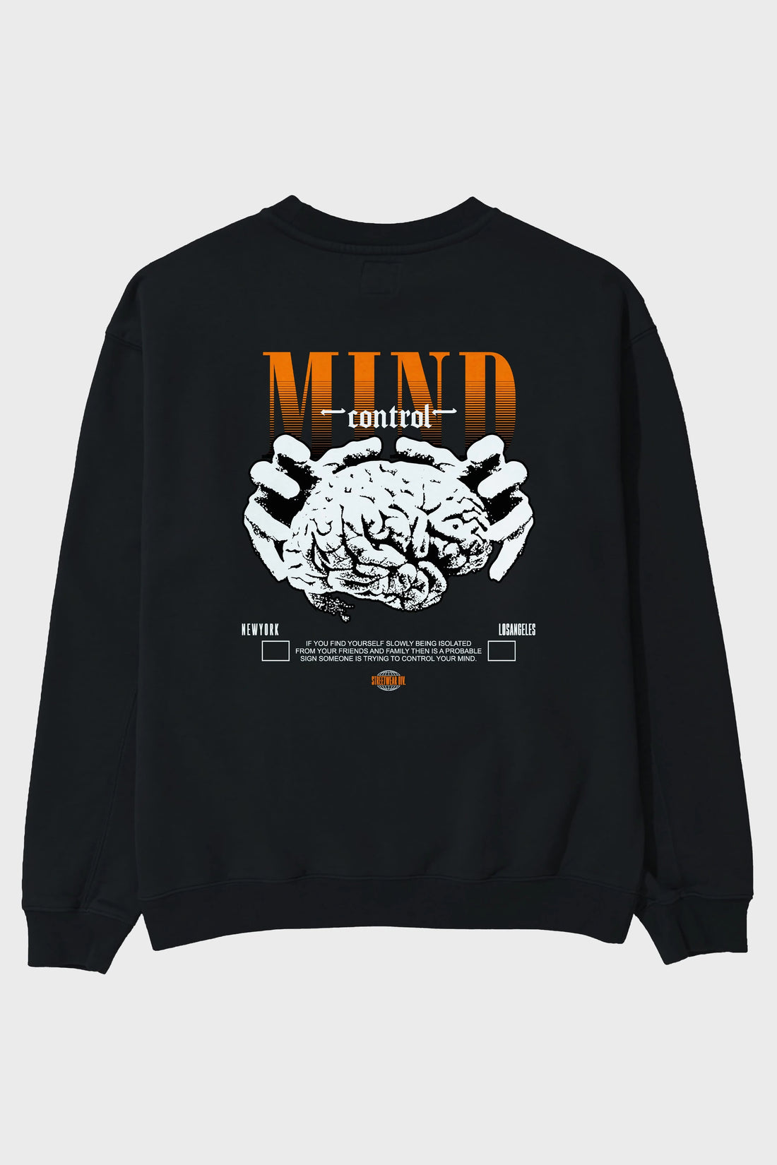 Mind Control Arka Baskılı Oversize Sweatshirt Erkek Kadın Unisex