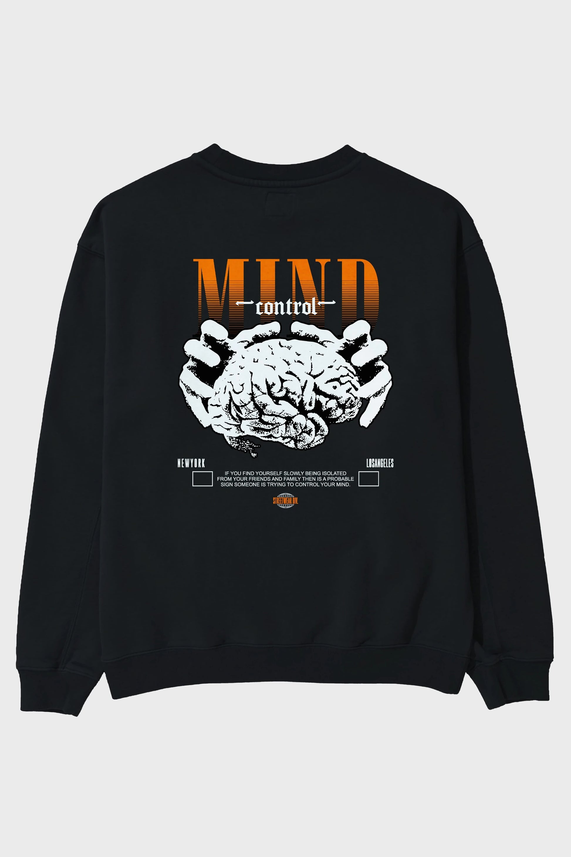 Mind Control Arka Baskılı Oversize Sweatshirt Erkek Kadın Unisex