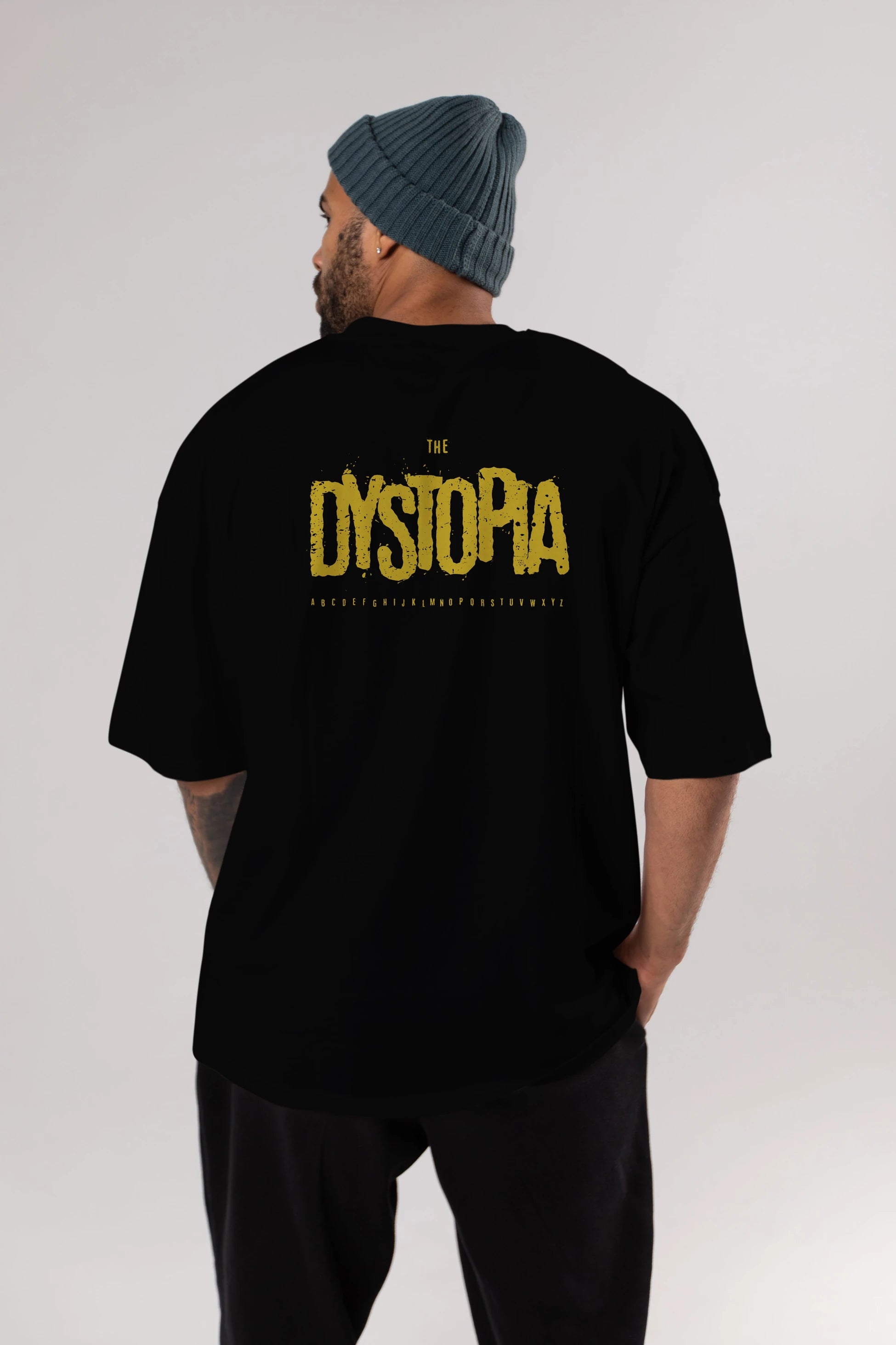 The Dystopia Arka Baskılı Oversize t-shirt Erkek Kadın Unisex