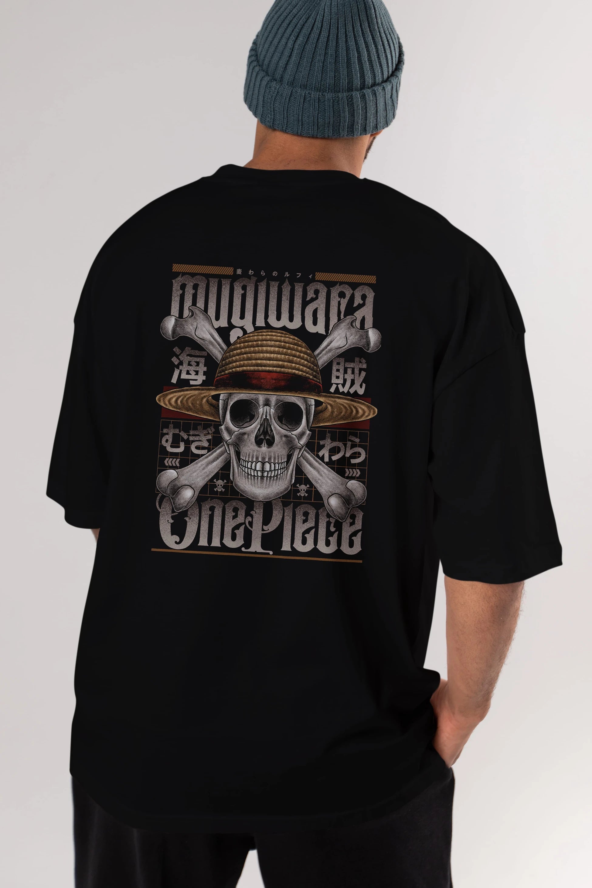 ONE PIECE (2) Anime Arka Baskılı Oversize t-shirt Erkek Kadın Unisex