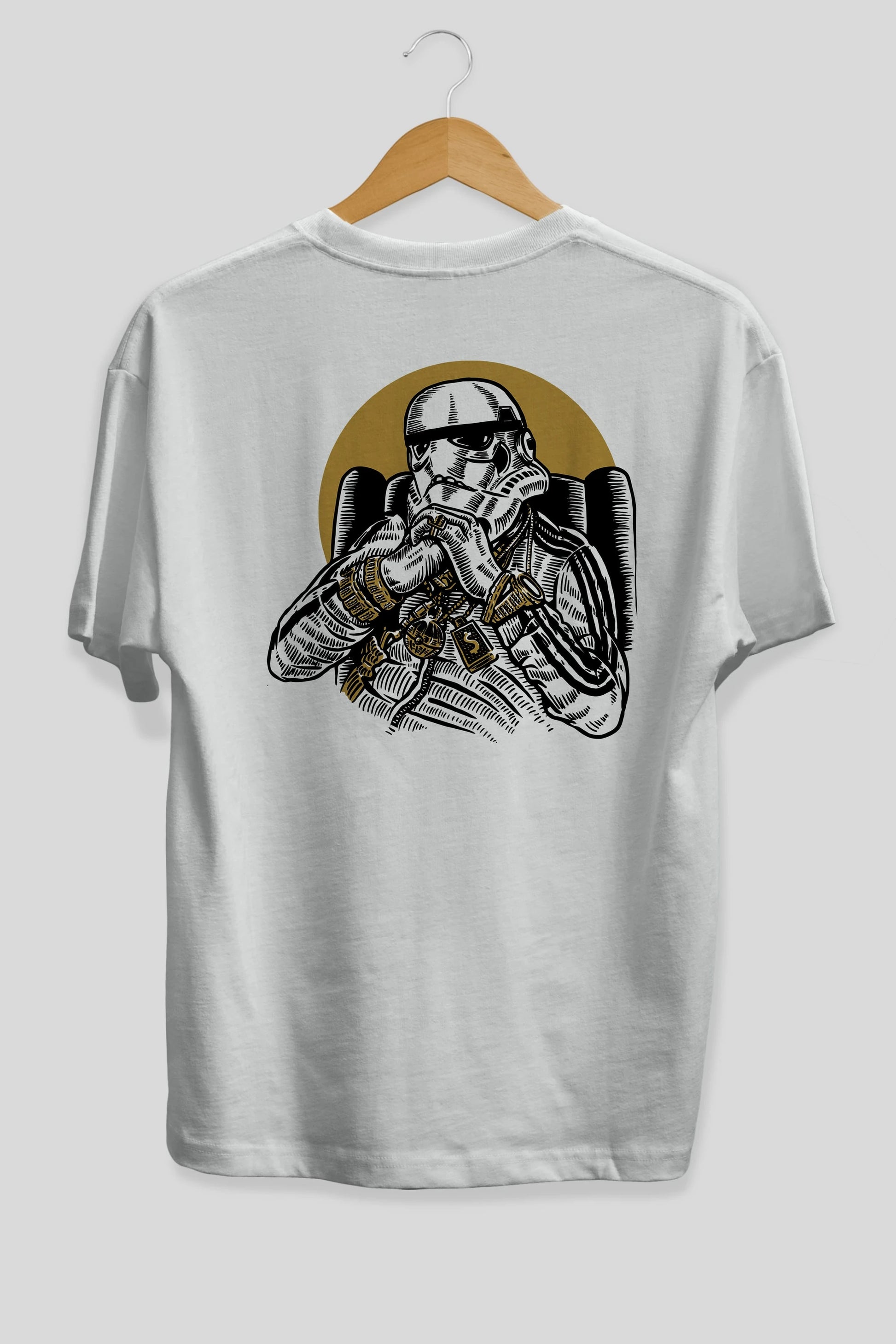 Trooper Dee Jay Arka Baskılı Oversize t-shirt Erkek Kadın Unisex %100 Pamuk