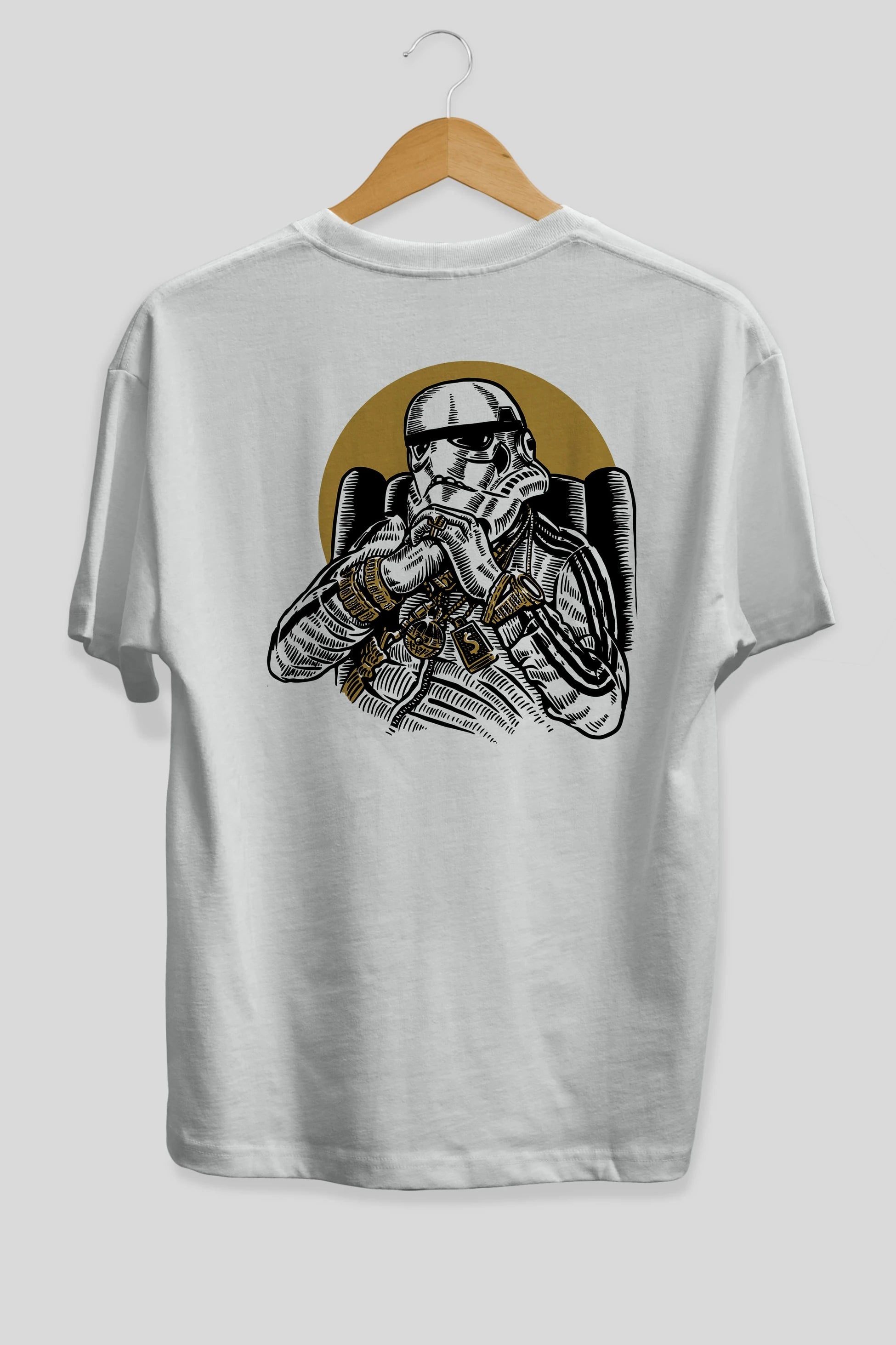 Trooper Dee Jay Arka Baskılı Oversize t-shirt Erkek Kadın Unisex %100 Pamuk