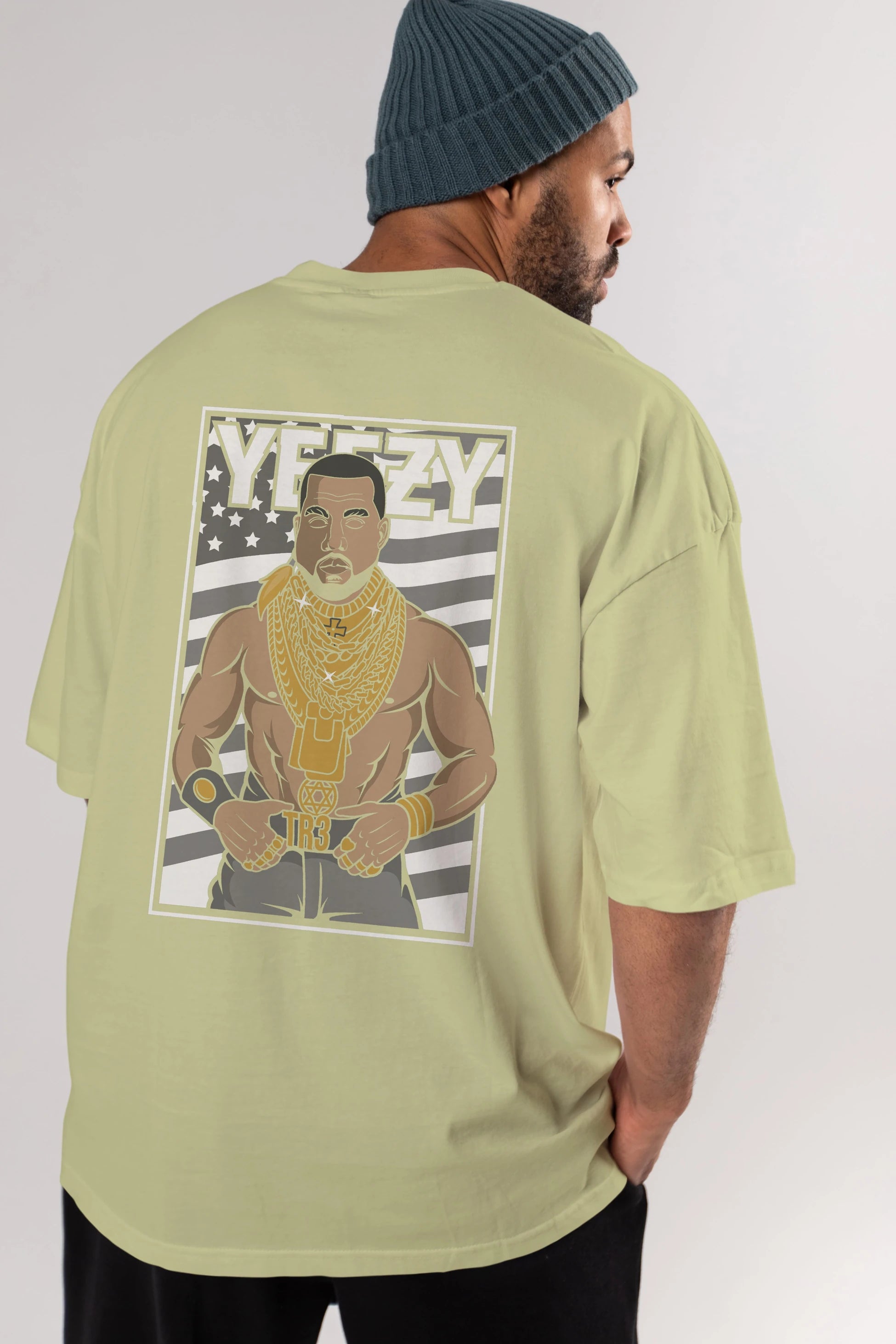 Mr.T Arka Baskılı Oversize t-shirt Erkek Kadın Unisex %100 Pamuk tişort