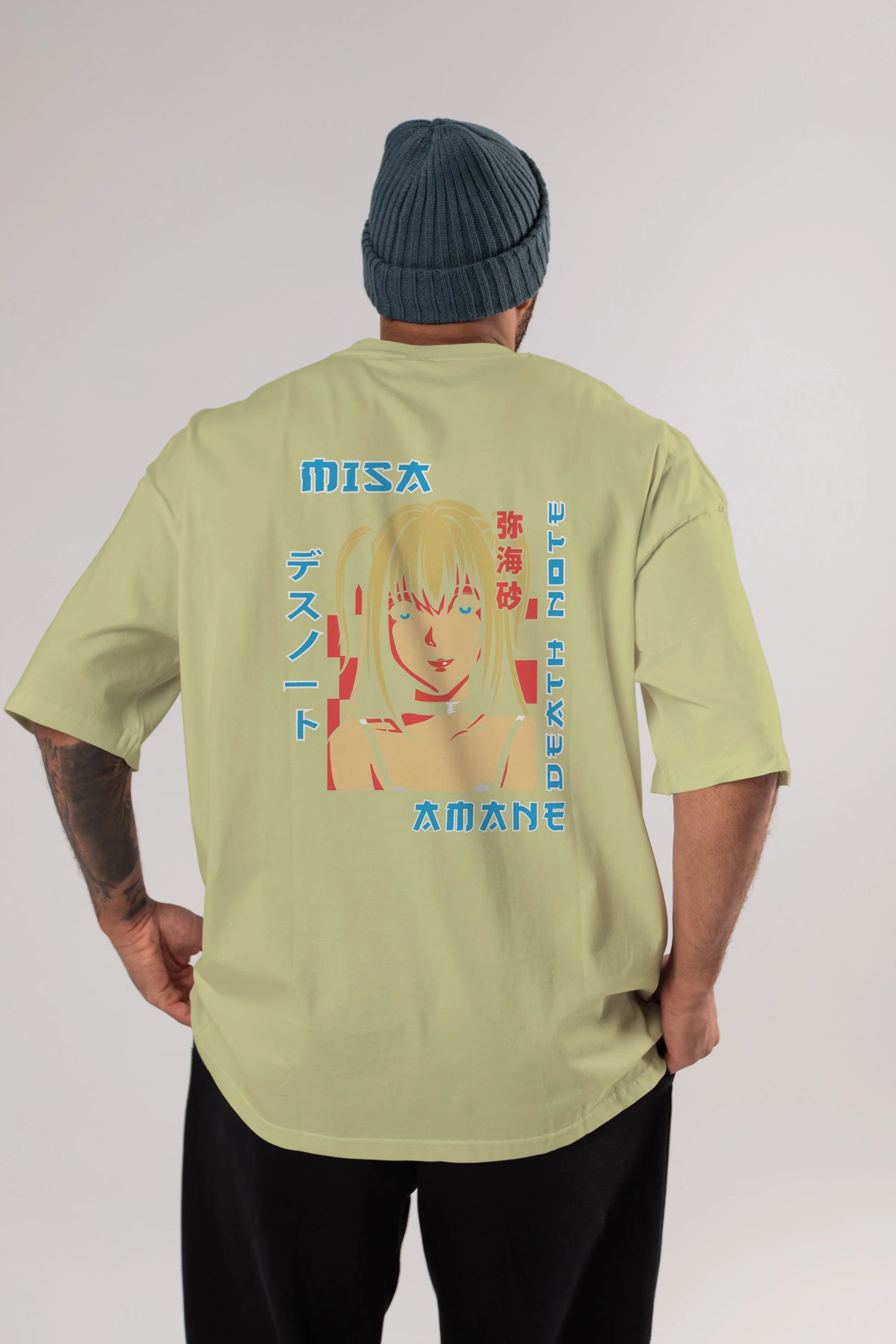 MISA-DEATH NOTE Anime Arka Baskılı Oversize t-shirt Erkek Kadın Unisex