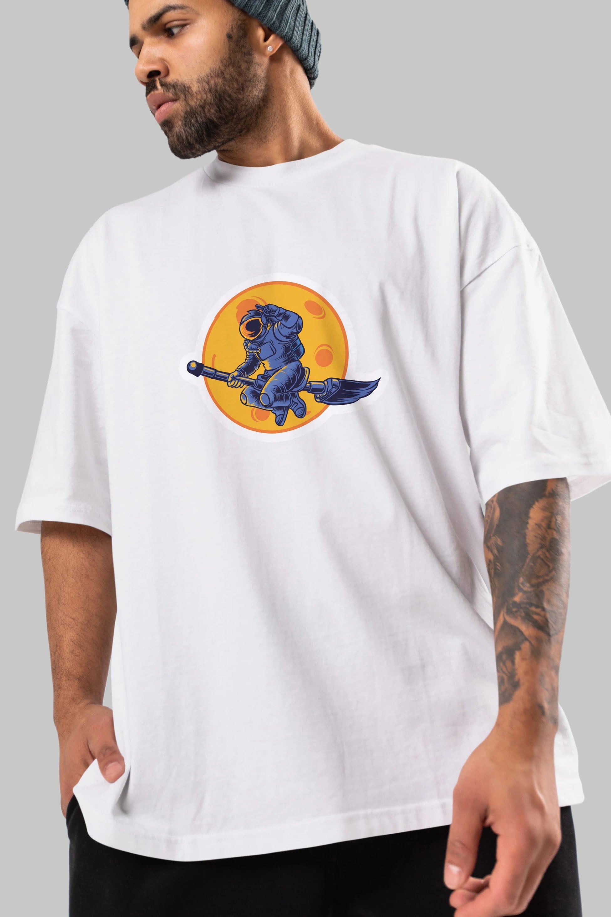 Space Witch Sticker Ön Baskılı Oversize t-shirt Erkek Kadın Unisex