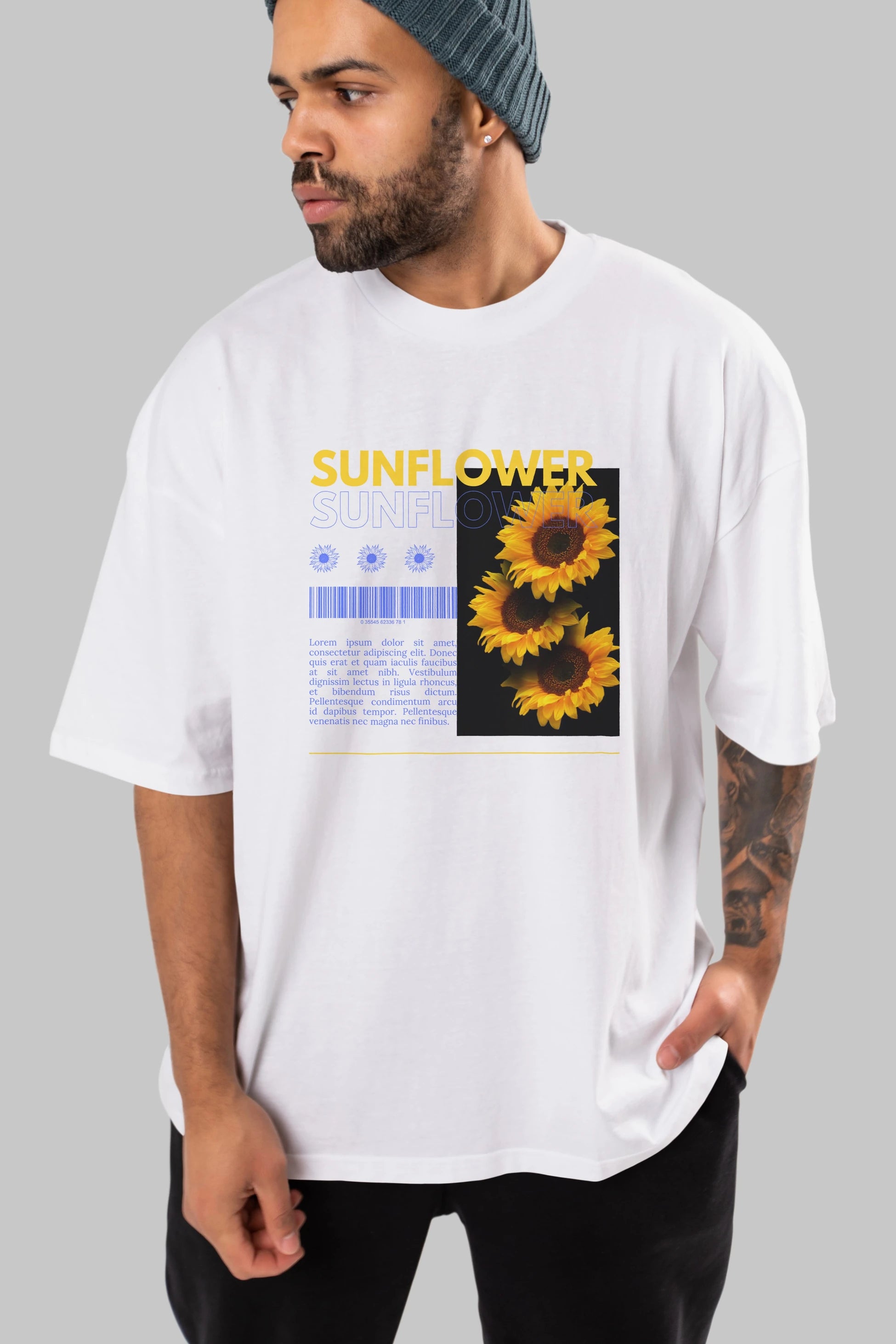 Sunflower Ön Baskılı Oversize t-shirt Erkek Kadın Unisex